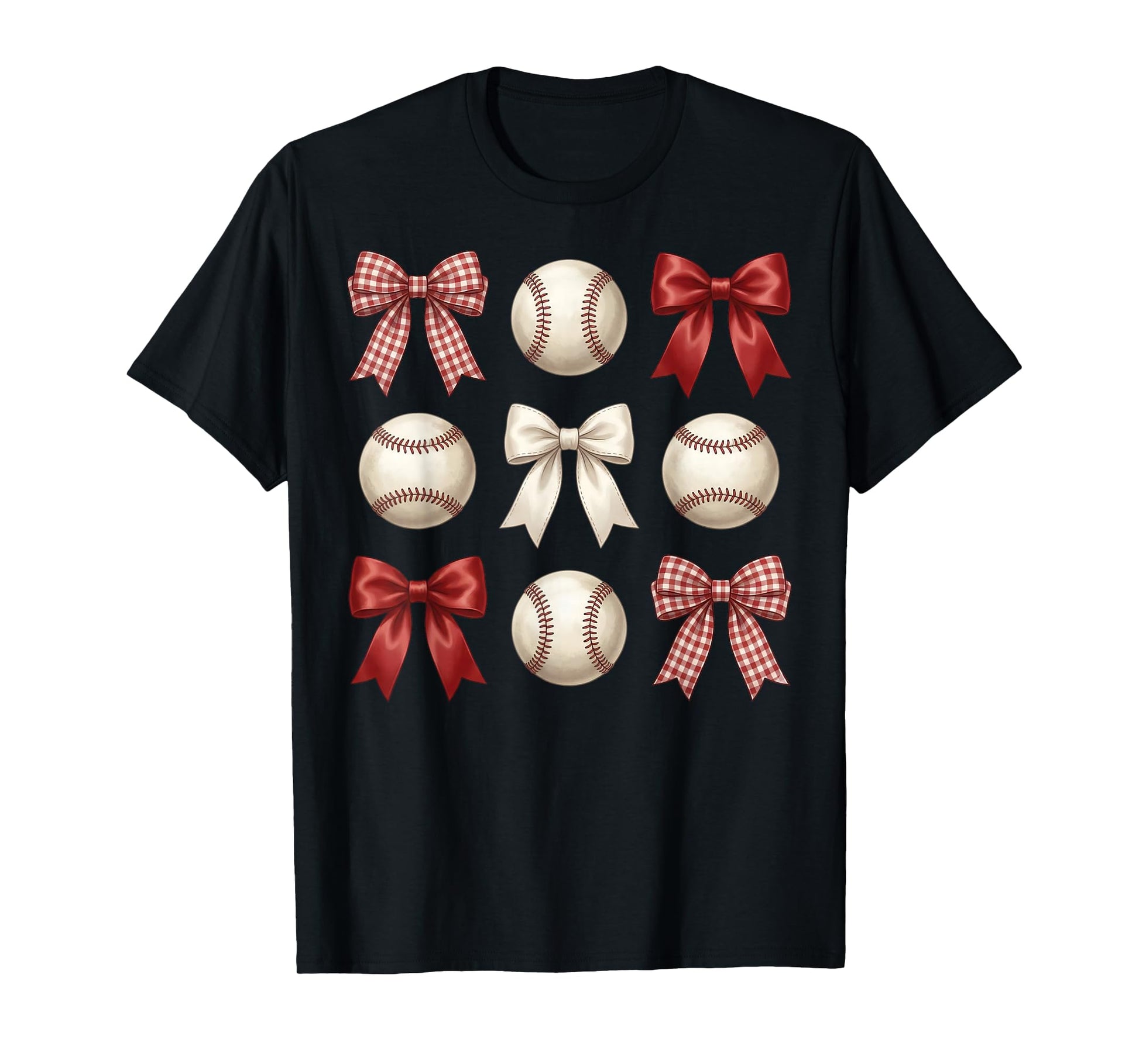 Coquette Bows Baseball Balls Sport T-Shirt - Novelty Apparel for Adults - T-Shirt, Sweatshirt, Hoodie