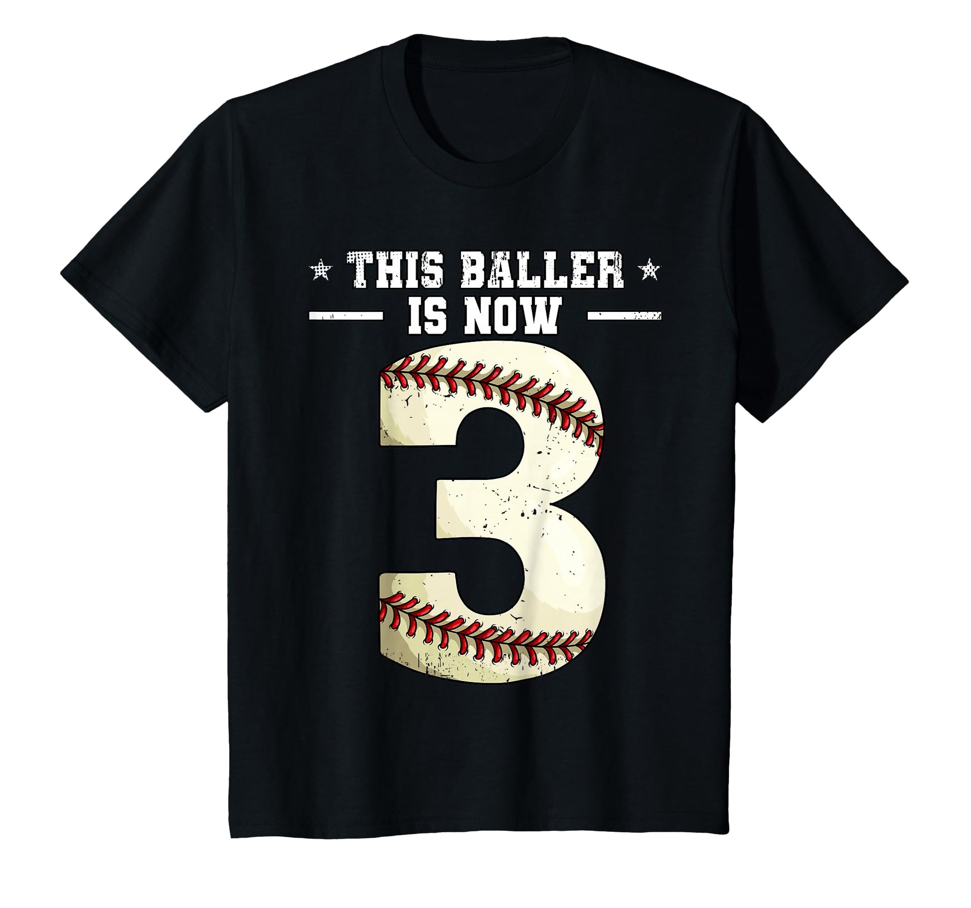 3Rd Birthday Baseball This Baller Is T-Shirt - Trendy Graphic Men Women - T-Shirt, Sweatshirt, Hoodie