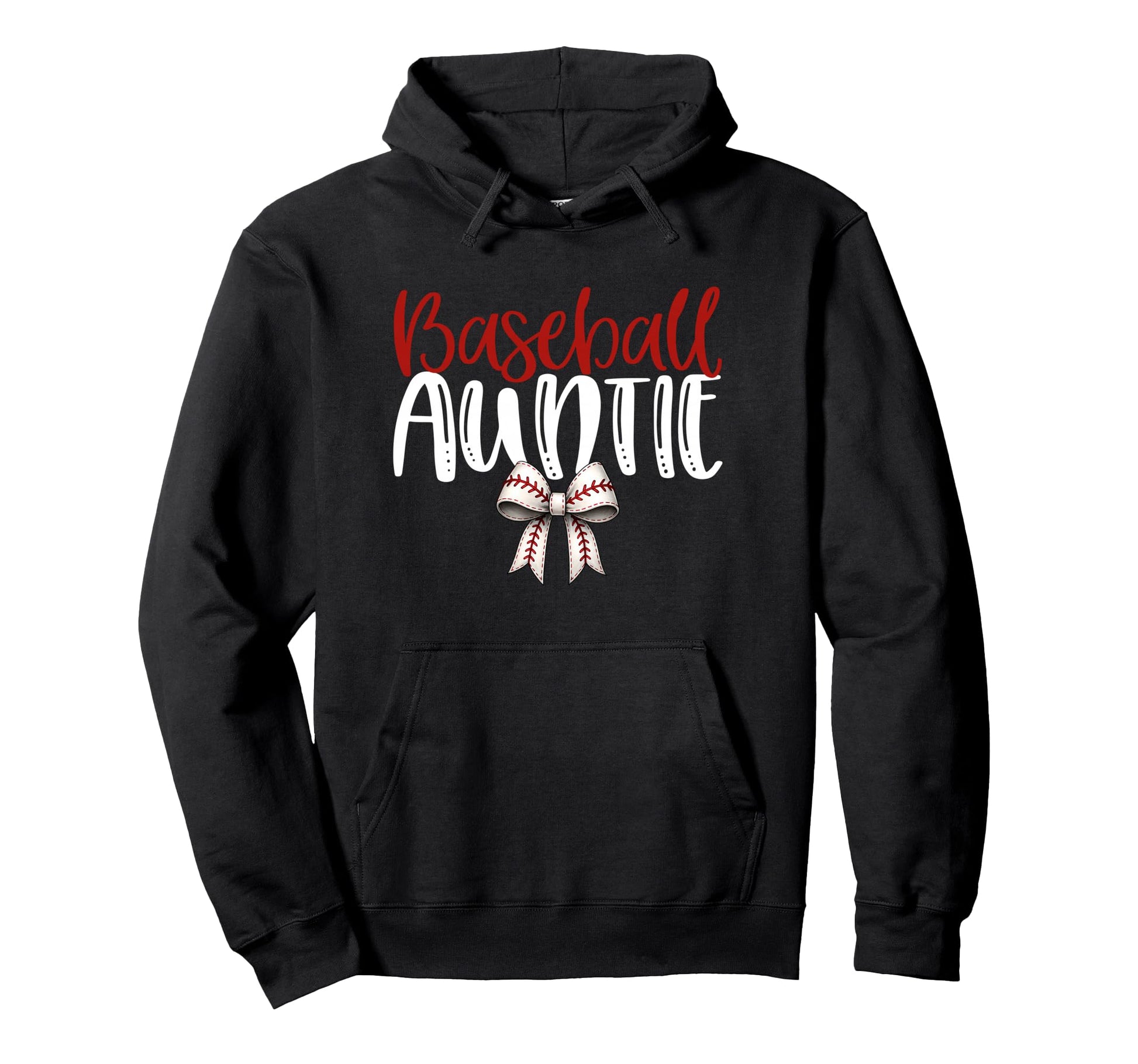 Baseball Auntie Coquette Bow Game Day Hoodie - Unique Graphic Unisex - T-Shirt, Sweatshirt, Hoodie