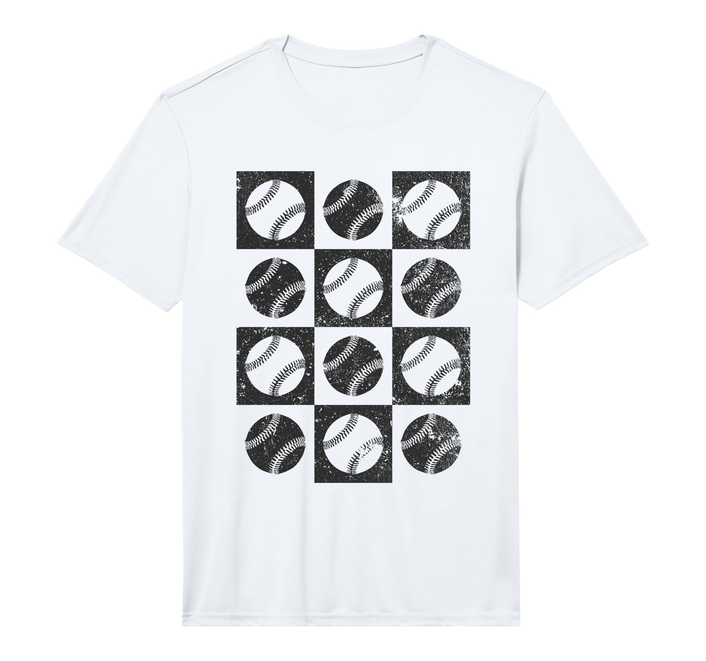 Checkerboard Checkered Baseball T-Shirt - Casual Everyday Wear Unisex - T-Shirt, Sweatshirt, Hoodie
