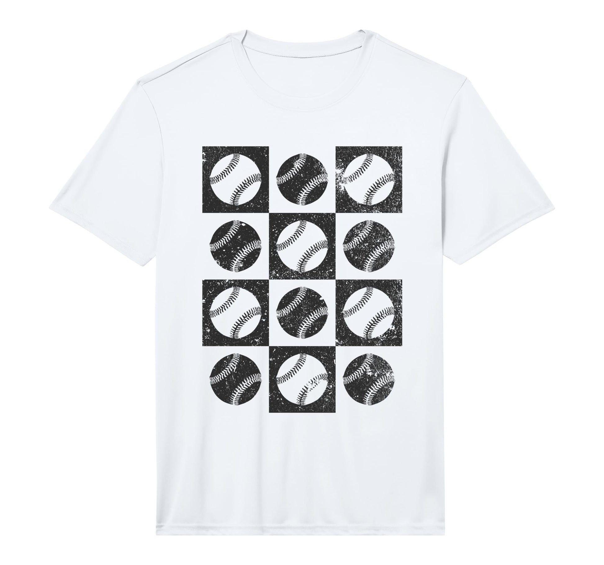 Checkerboard Checkered Baseball T-Shirt - Casual Everyday Wear Unisex - T-Shirt, Sweatshirt, Hoodie