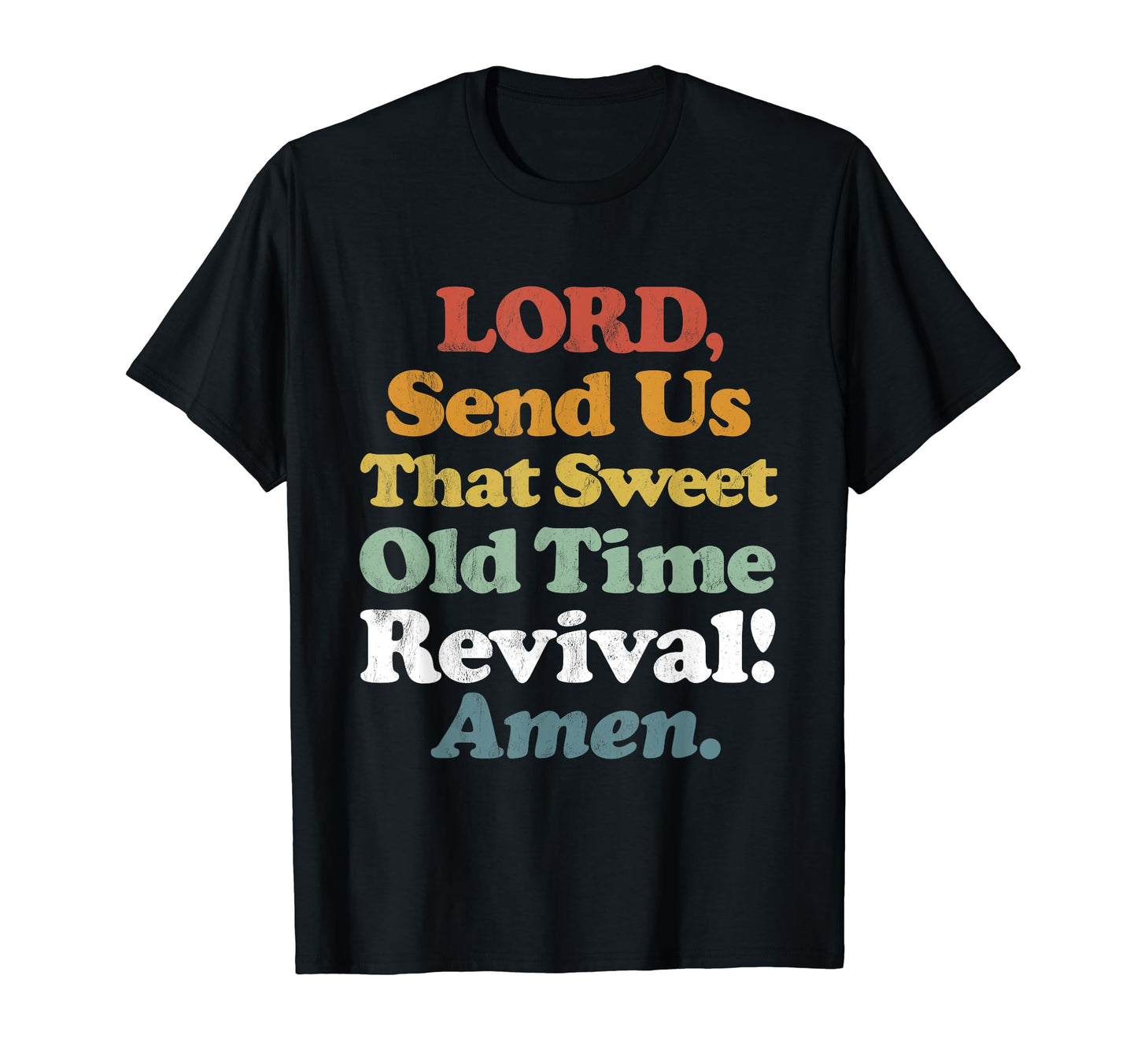 Christian Revival Grunge Striped T-Shirt - Fun Novelty Design Men Women - T-Shirt, Sweatshirt, Hoodie