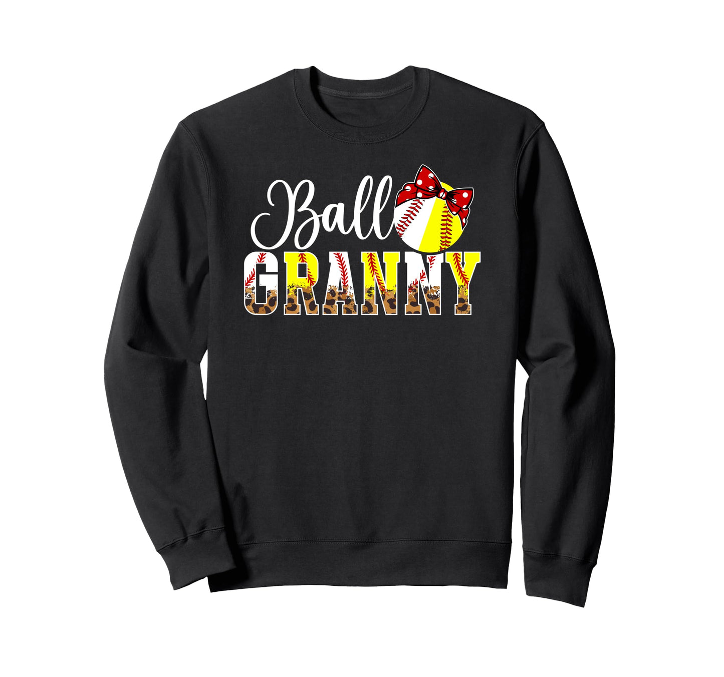 Ball Granny Leopard Softball Sweatshirt - Novelty Apparel Men Women - T-Shirt, Sweatshirt, Hoodie