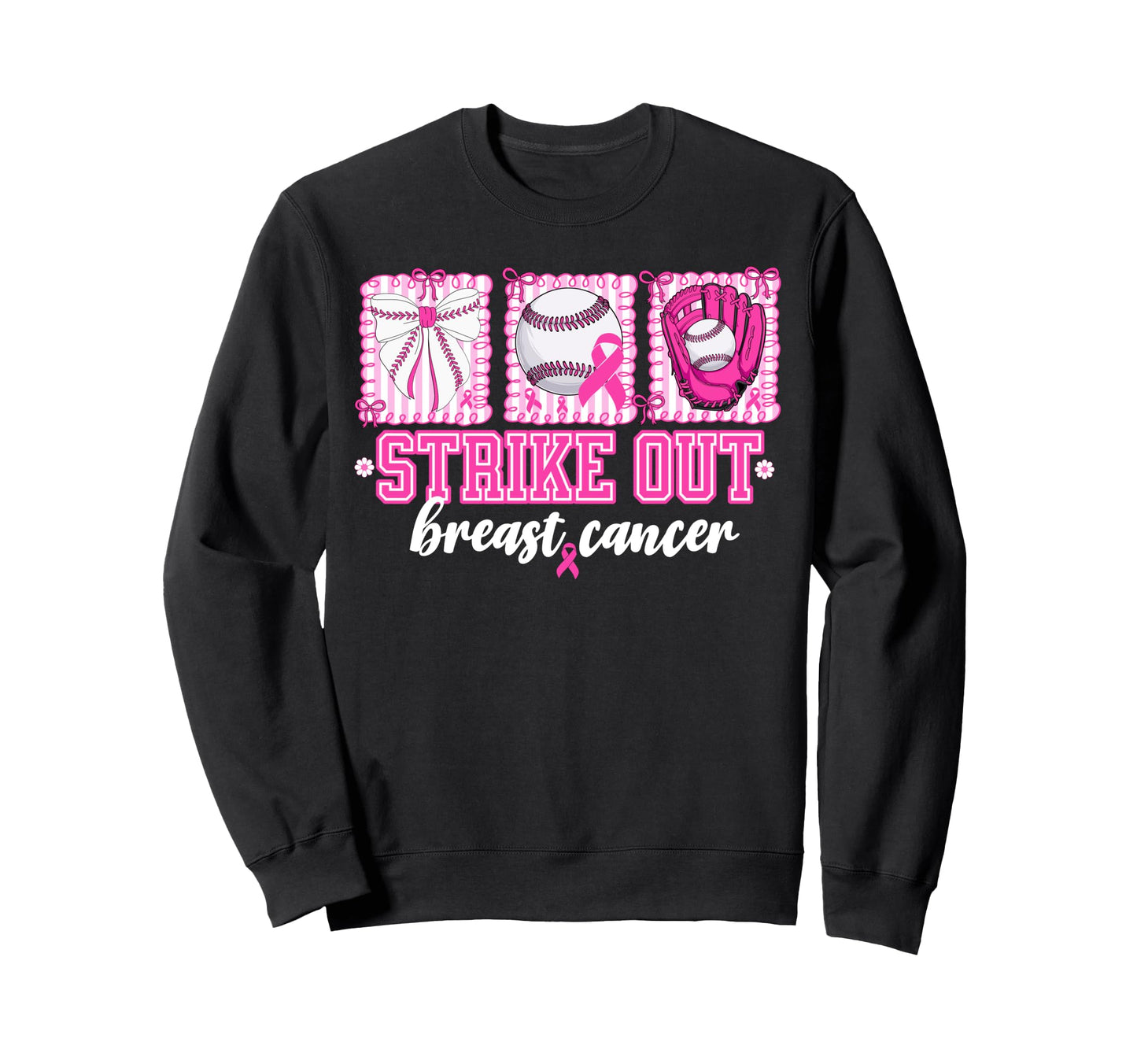 Strike Out Baseball Breast Sweatshirt - Fun Novelty Design for Adults - T-Shirt, Sweatshirt, Hoodie