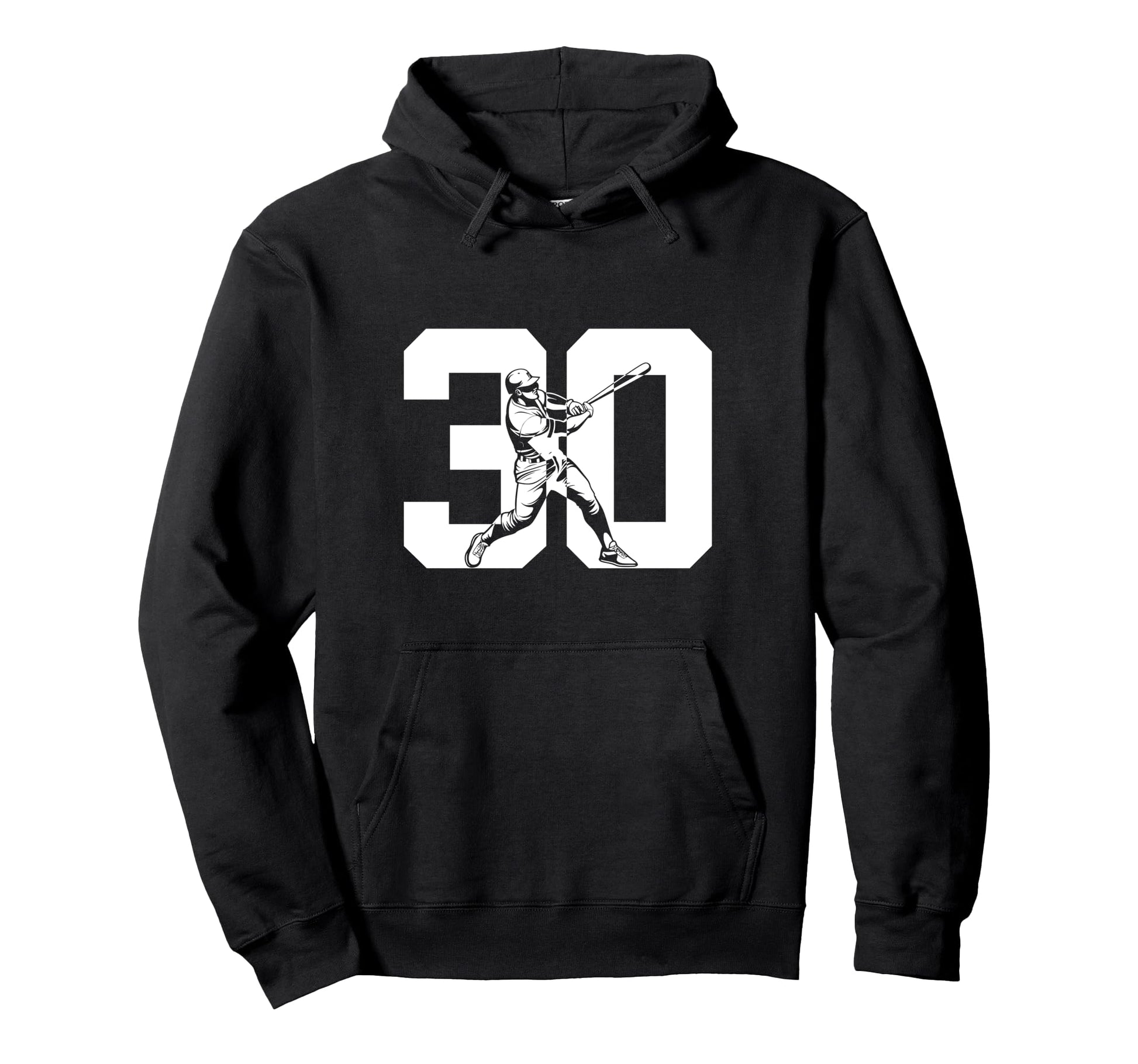 Number 30 Years Baseball 30Th Birthday Hoodie - Unique Graphic for Adults - T-Shirt, Sweatshirt, Hoodie