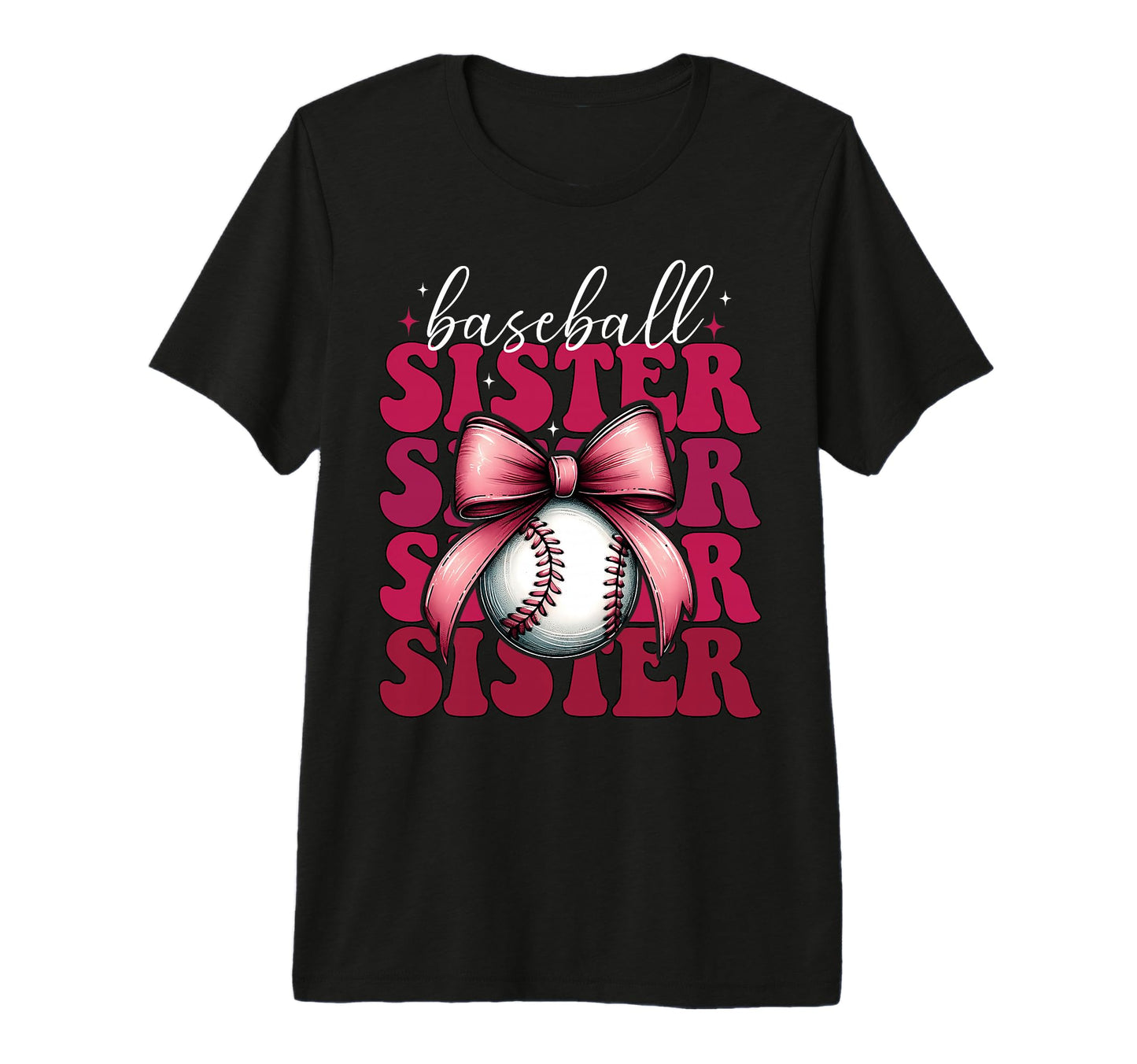 Baseball Sister Baseball Coquette Bow T-Shirt - Streetwear Style Unisex - T-Shirt, Sweatshirt, Hoodie