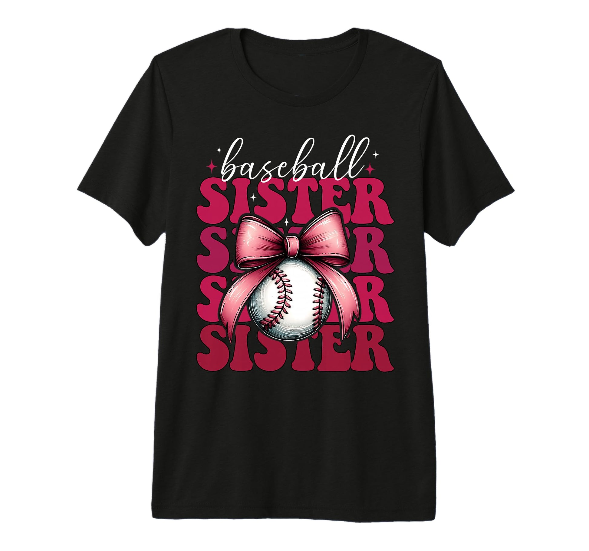 Baseball Sister Baseball Coquette Bow T-Shirt - Streetwear Style Unisex - T-Shirt, Sweatshirt, Hoodie