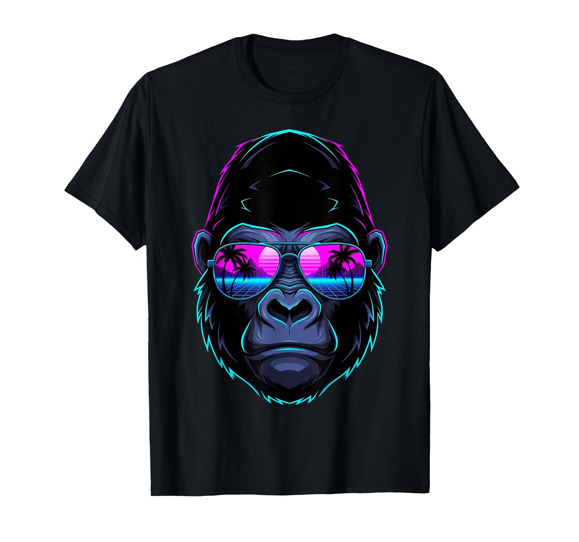 Synthwave Gorilla 80S Vaporwave Ape T-Shirt - Aesthetic Graphic Men Women - T-Shirt, Sweatshirt, Hoodie