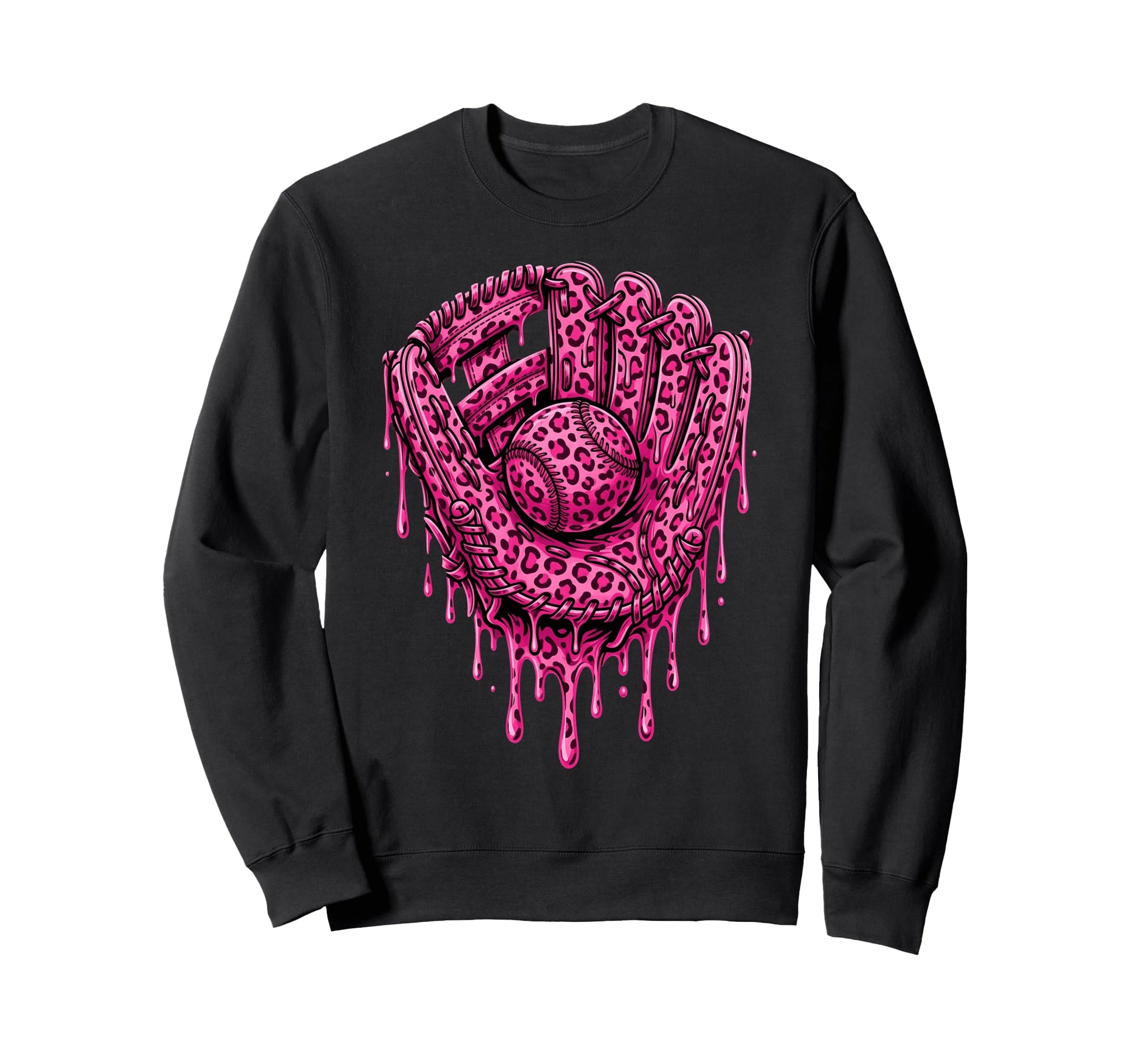 Baseball Drip Leopard Pattern Sweatshirt - Casual Everyday Wear for Adults - T-Shirt, Sweatshirt, Hoodie