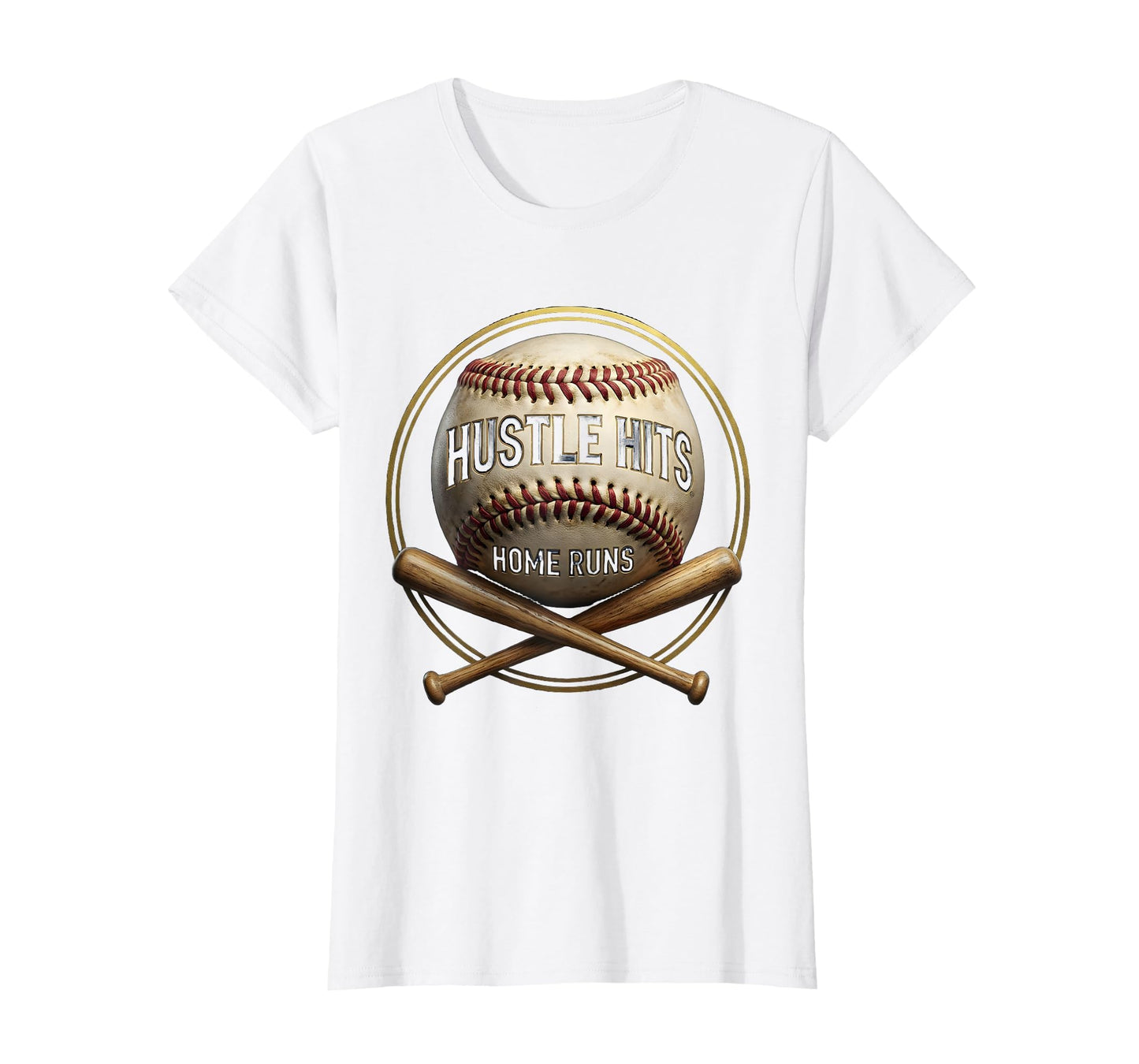 Hustle Hits Home Runs Baseball T-Shirt - Custom Art Print for Adults - T-Shirt, Sweatshirt, Hoodie