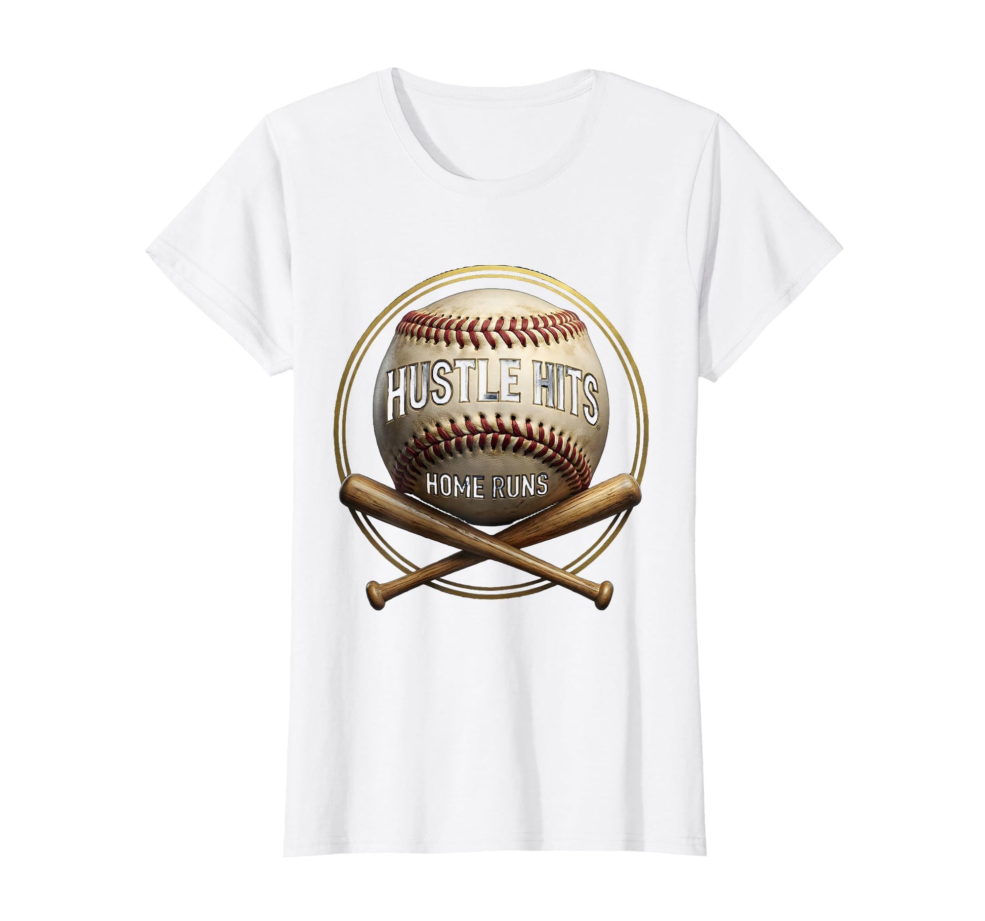 Hustle Hits Home Runs Baseball T-Shirt - Custom Art Print for Adults - T-Shirt, Sweatshirt, Hoodie