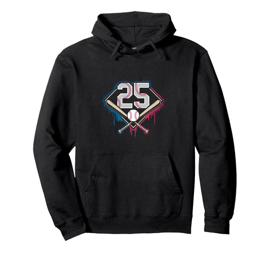 25Th Birthday Baseball Home Ice Cream Hoodie - Casual Everyday Wear Unisex - T-Shirt, Sweatshirt, Hoodie