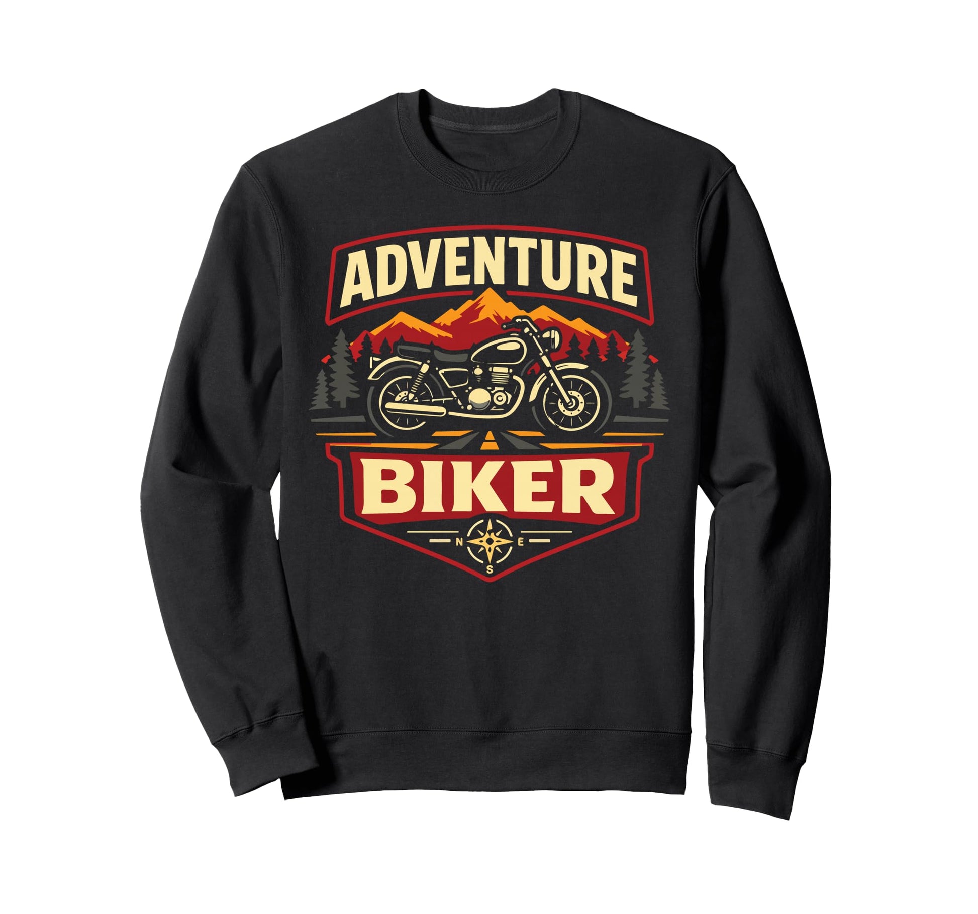 Motorcycle Biker Adventure Sweatshirt - Casual Everyday Wear for Adults - T-Shirt, Sweatshirt, Hoodie