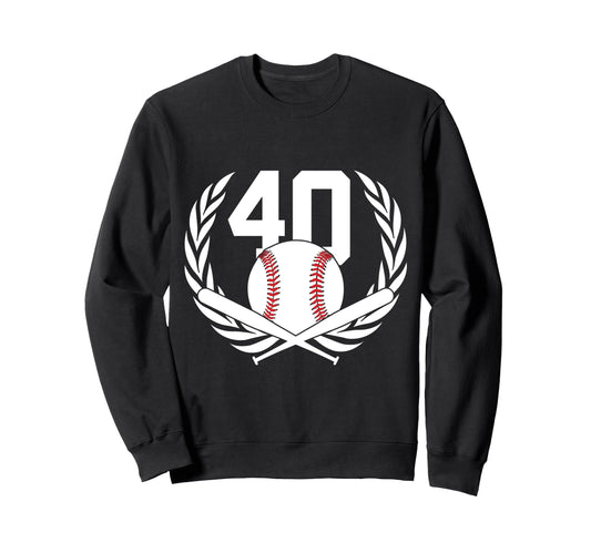 40 Years Number 40 Baseball 40Th Sweatshirt - Streetwear Style Unisex - T-Shirt, Sweatshirt, Hoodie