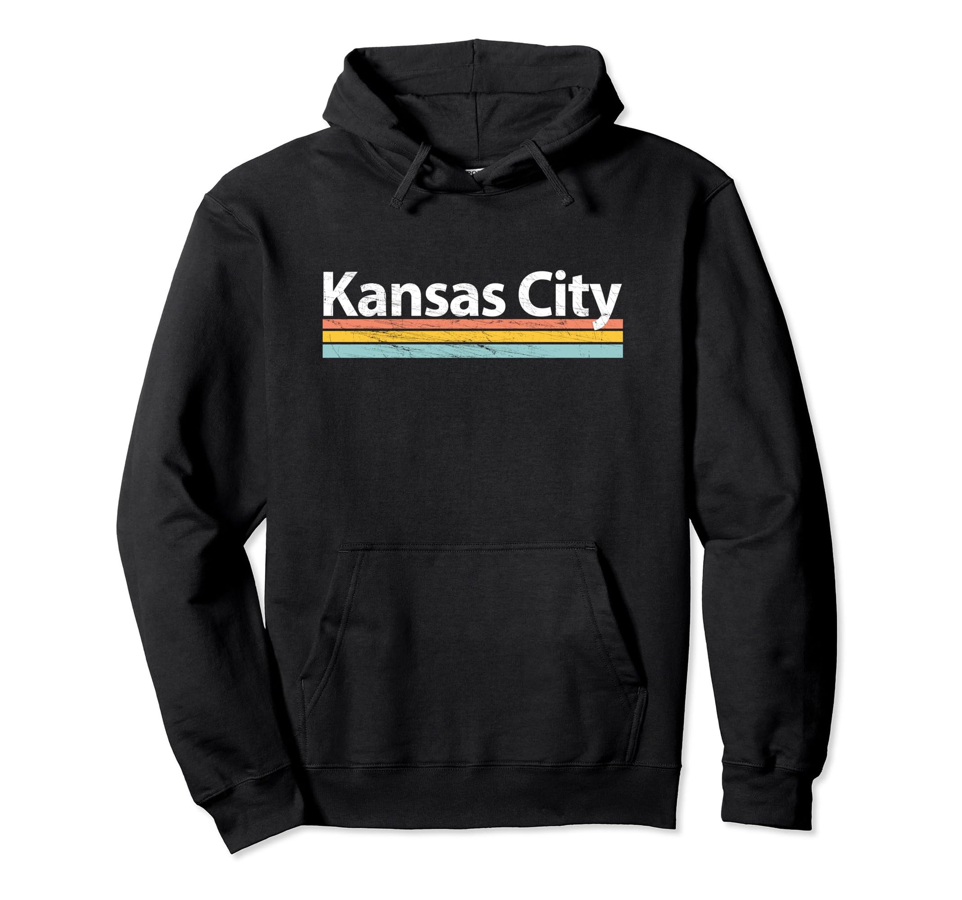 Kansas City Worn Stripes Hoodie - Fun Novelty Design for Adults - T-Shirt, Sweatshirt, Hoodie