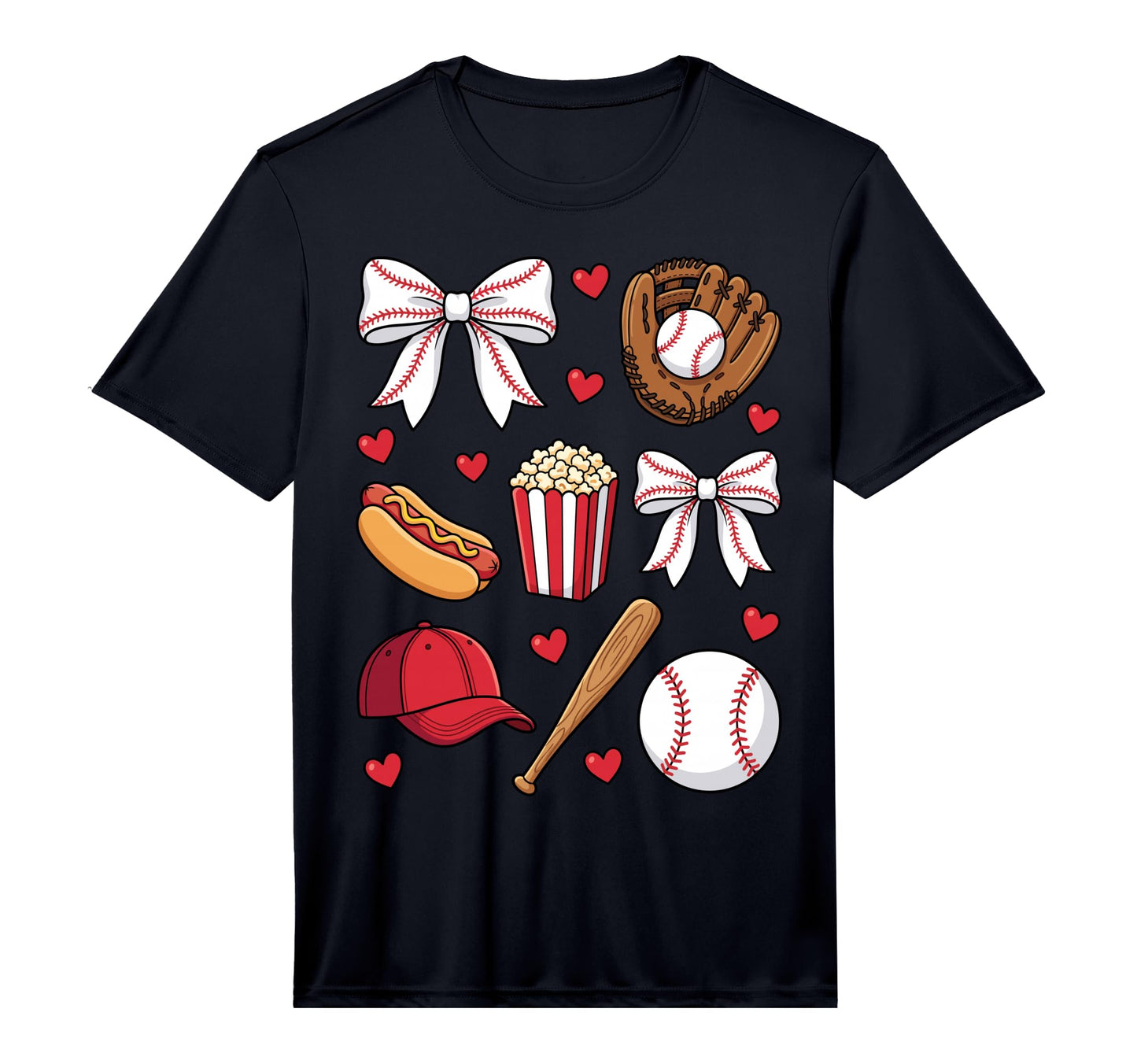 Mens Baseball Coquette Bow Mom Mama T-Shirt - Unique Graphic Men Women - T-Shirt, Sweatshirt, Hoodie