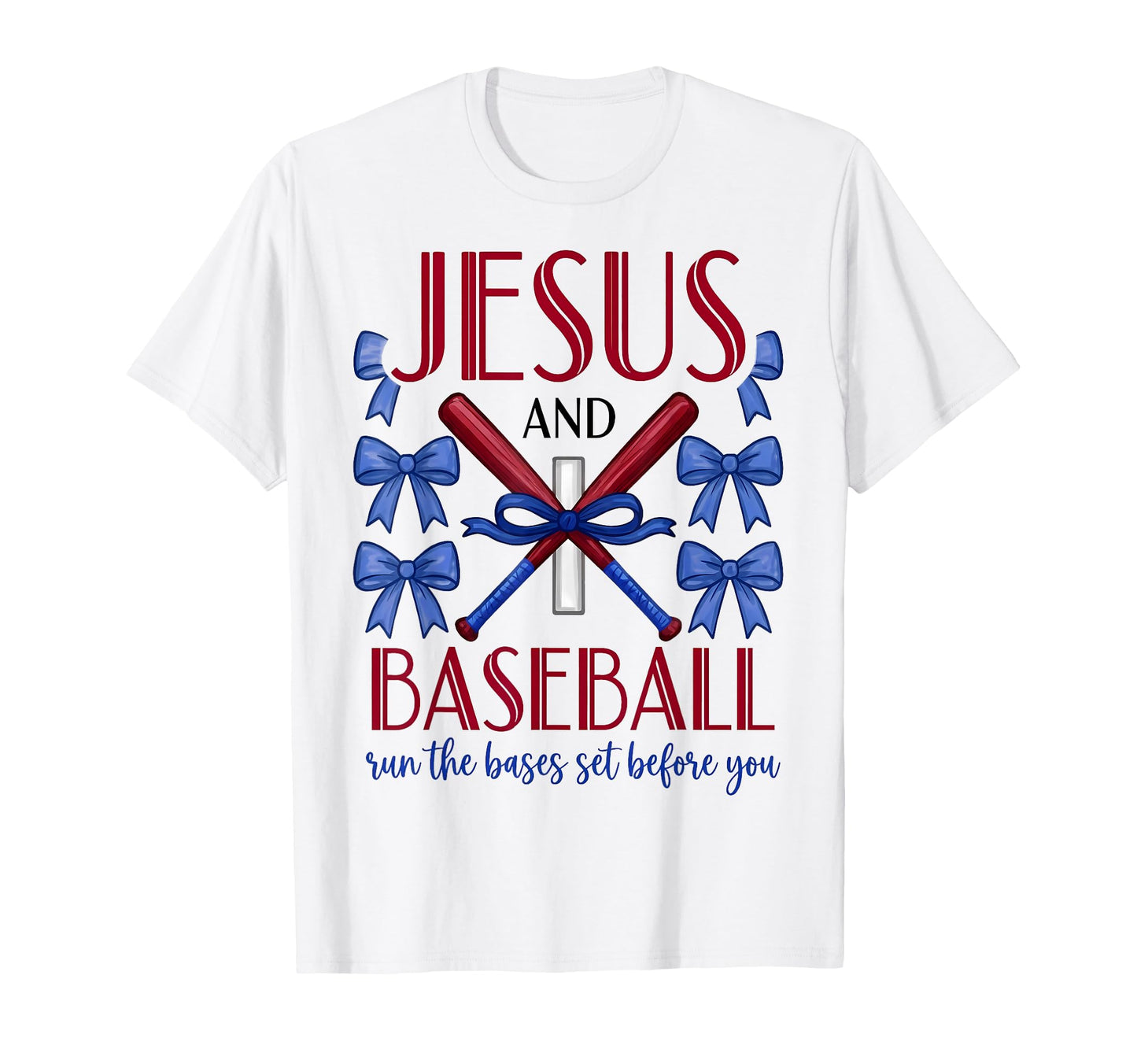 Jesus And Baseball Runs Bases Set T-Shirt - Novelty Apparel for Adults - T-Shirt, Sweatshirt, Hoodie