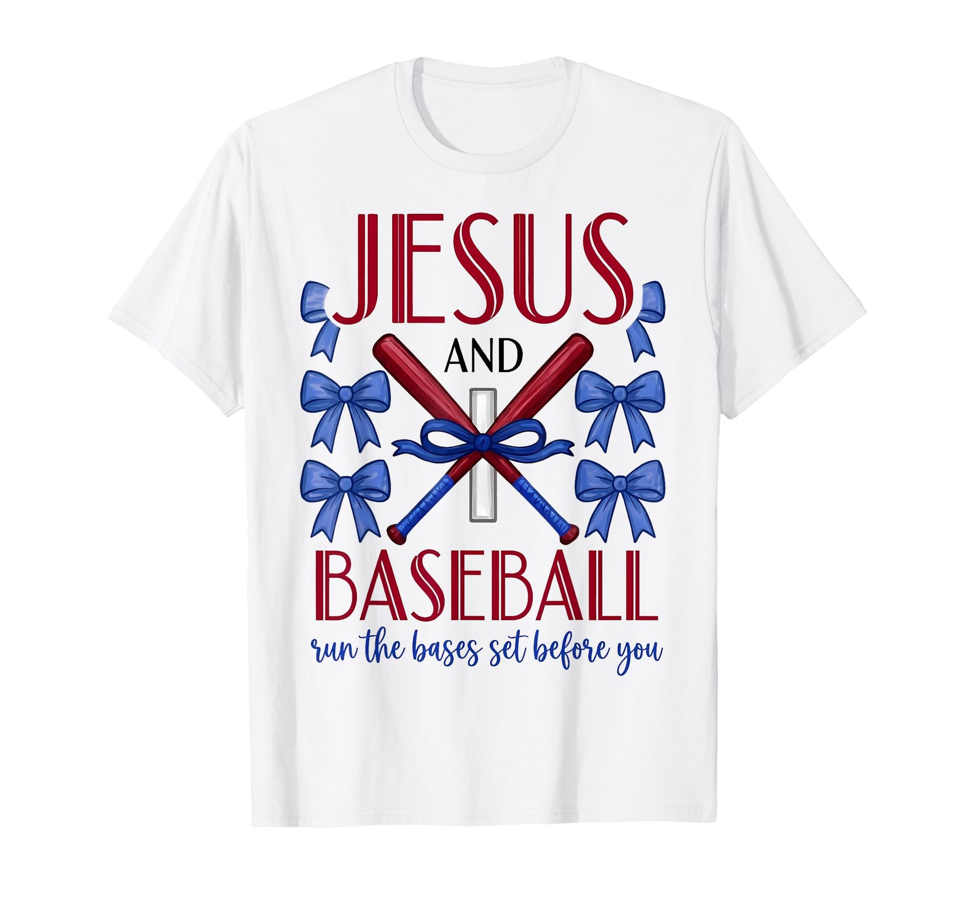 Jesus And Baseball Runs Bases Set T-Shirt - Novelty Apparel for Adults - T-Shirt, Sweatshirt, Hoodie