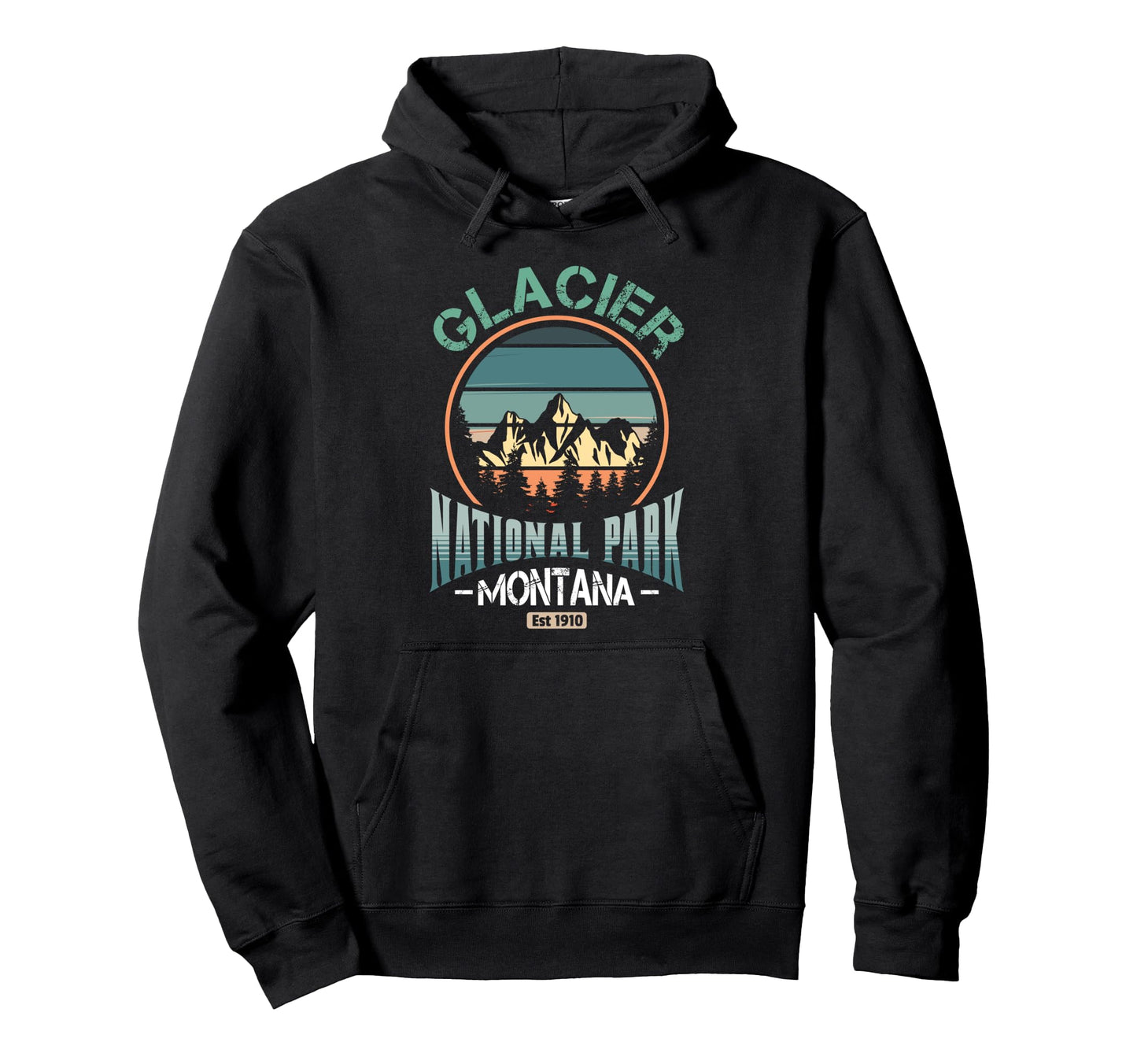 Glacier National Park Montana 1910 Hoodie - Unique Graphic Men Women - T-Shirt, Sweatshirt, Hoodie