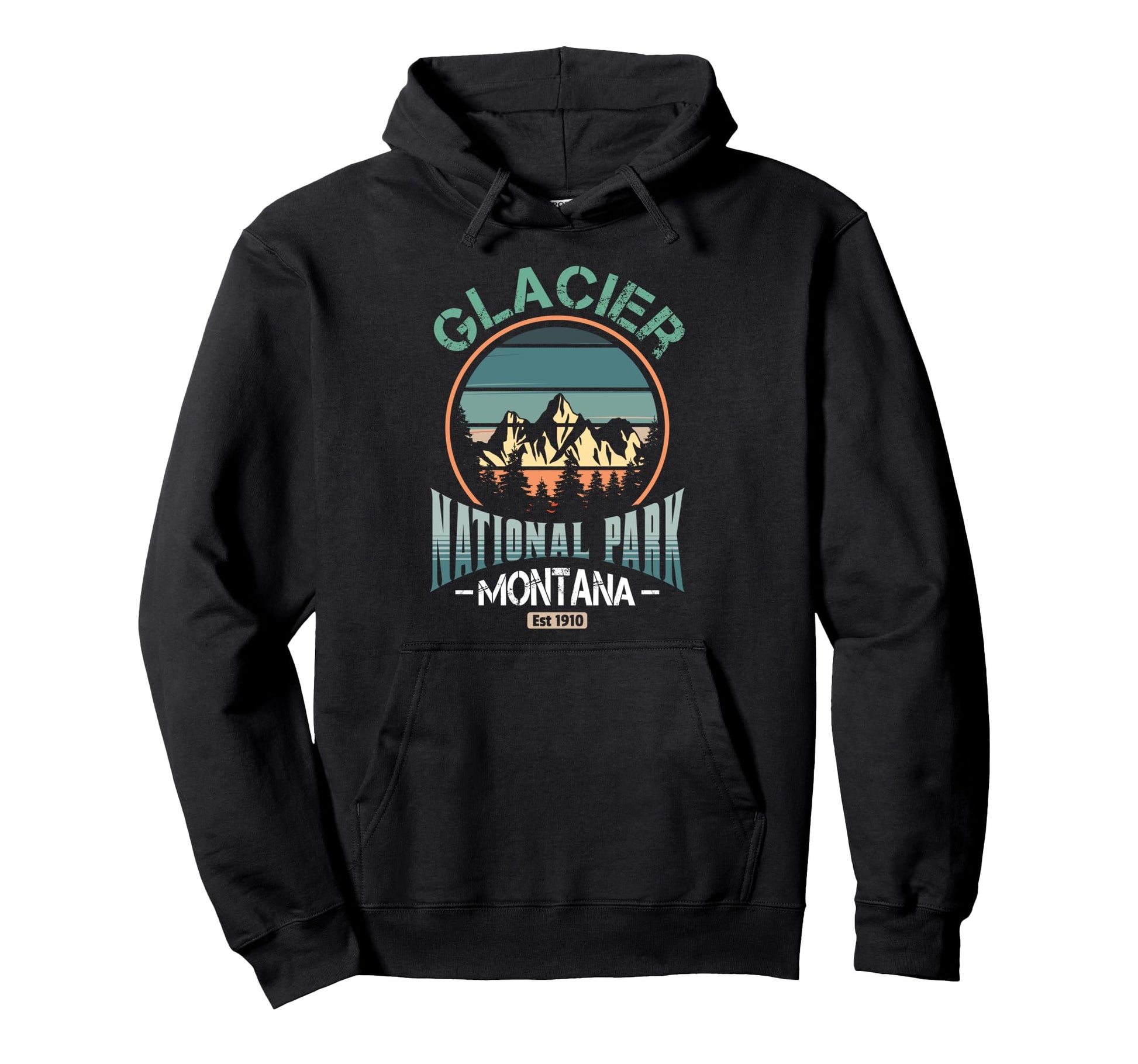 Glacier National Park Montana 1910 Hoodie - Unique Graphic Men Women - T-Shirt, Sweatshirt, Hoodie