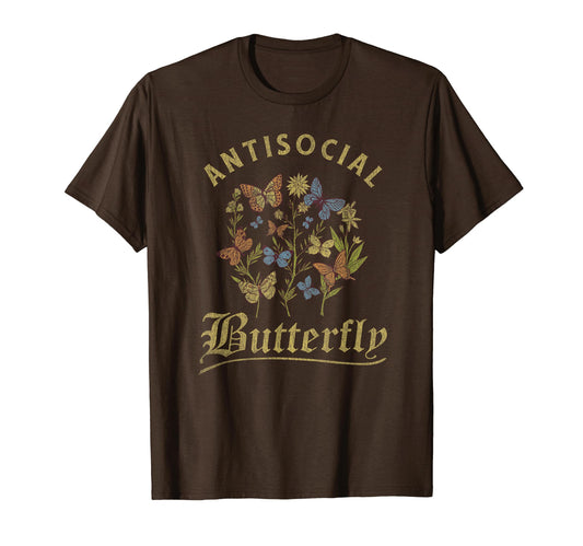 Antisocial Butterfly Fairy Grunge T-Shirt - Unique Graphic Unisex - T-Shirt, Sweatshirt, Hoodie