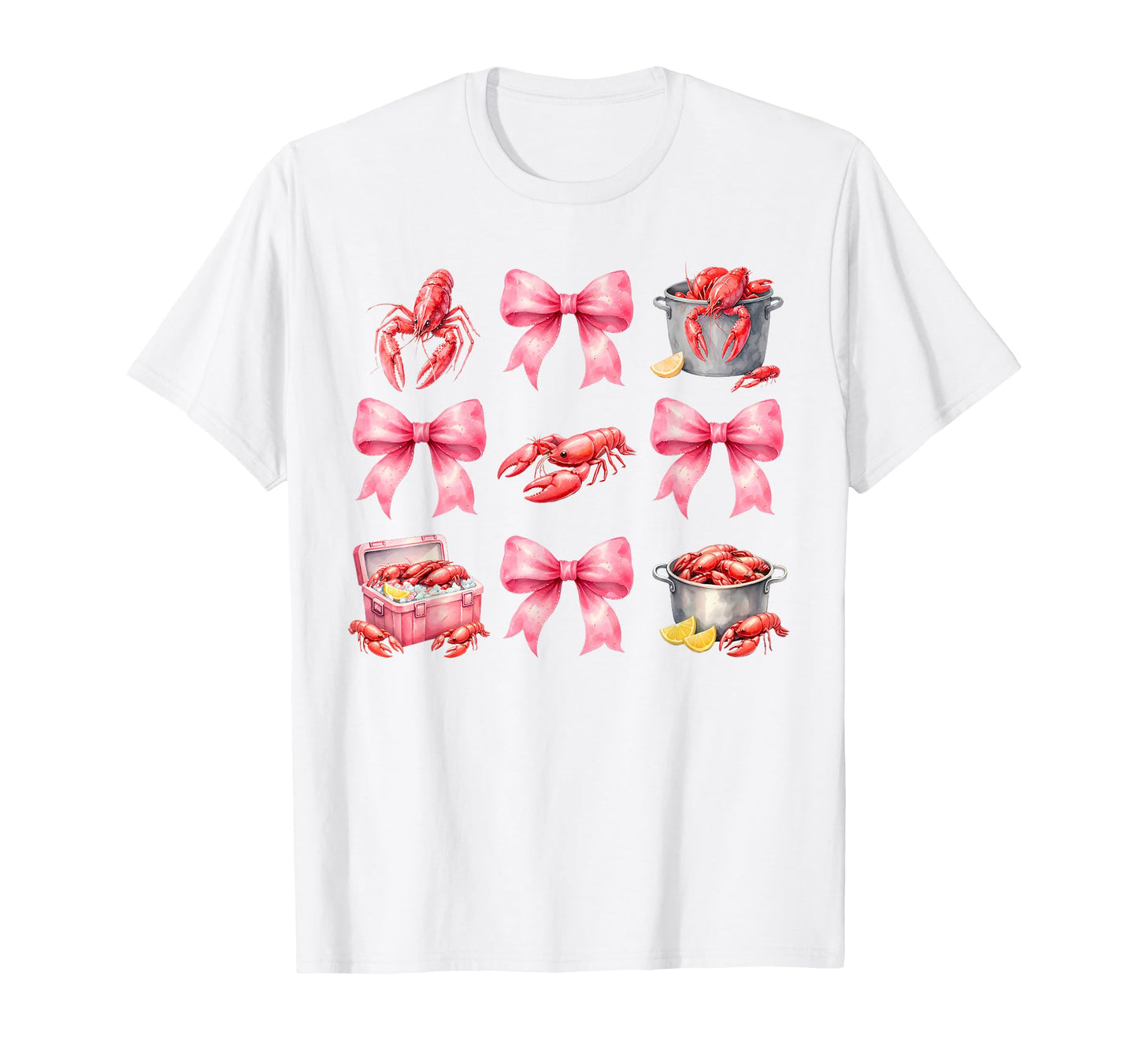 Funny Bow Coquette Crawfish Boil Y2K T-Shirt - Minimalist Print Men Women - T-Shirt, Sweatshirt, Hoodie