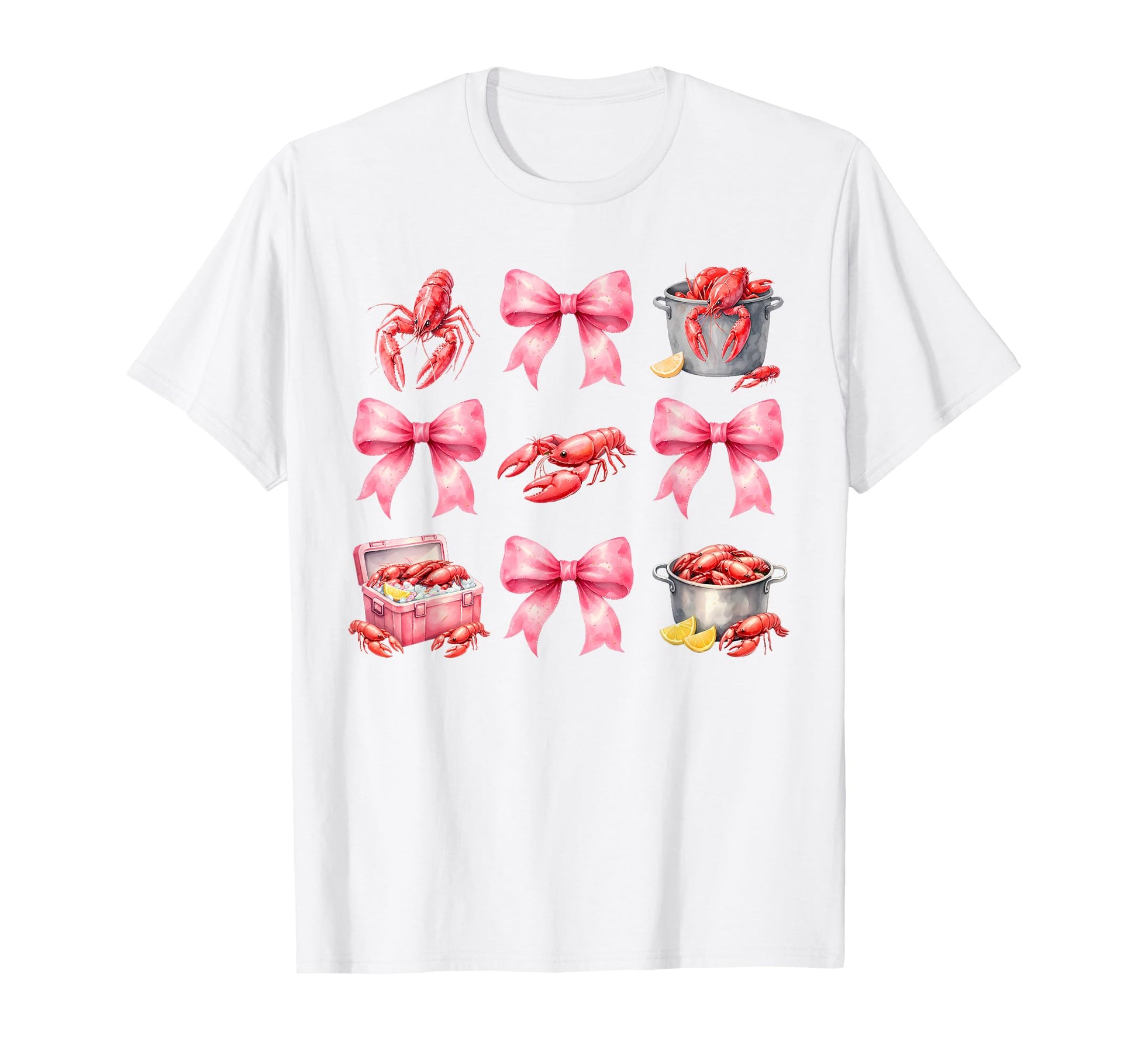Funny Bow Coquette Crawfish Boil Y2K T-Shirt - Minimalist Print Men Women - T-Shirt, Sweatshirt, Hoodie