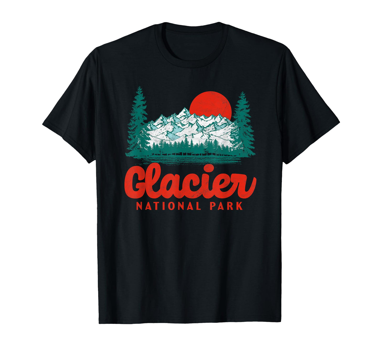 Glacier National Park 80S Mountain T-Shirt - Trendy Graphic Unisex - T-Shirt, Sweatshirt, Hoodie