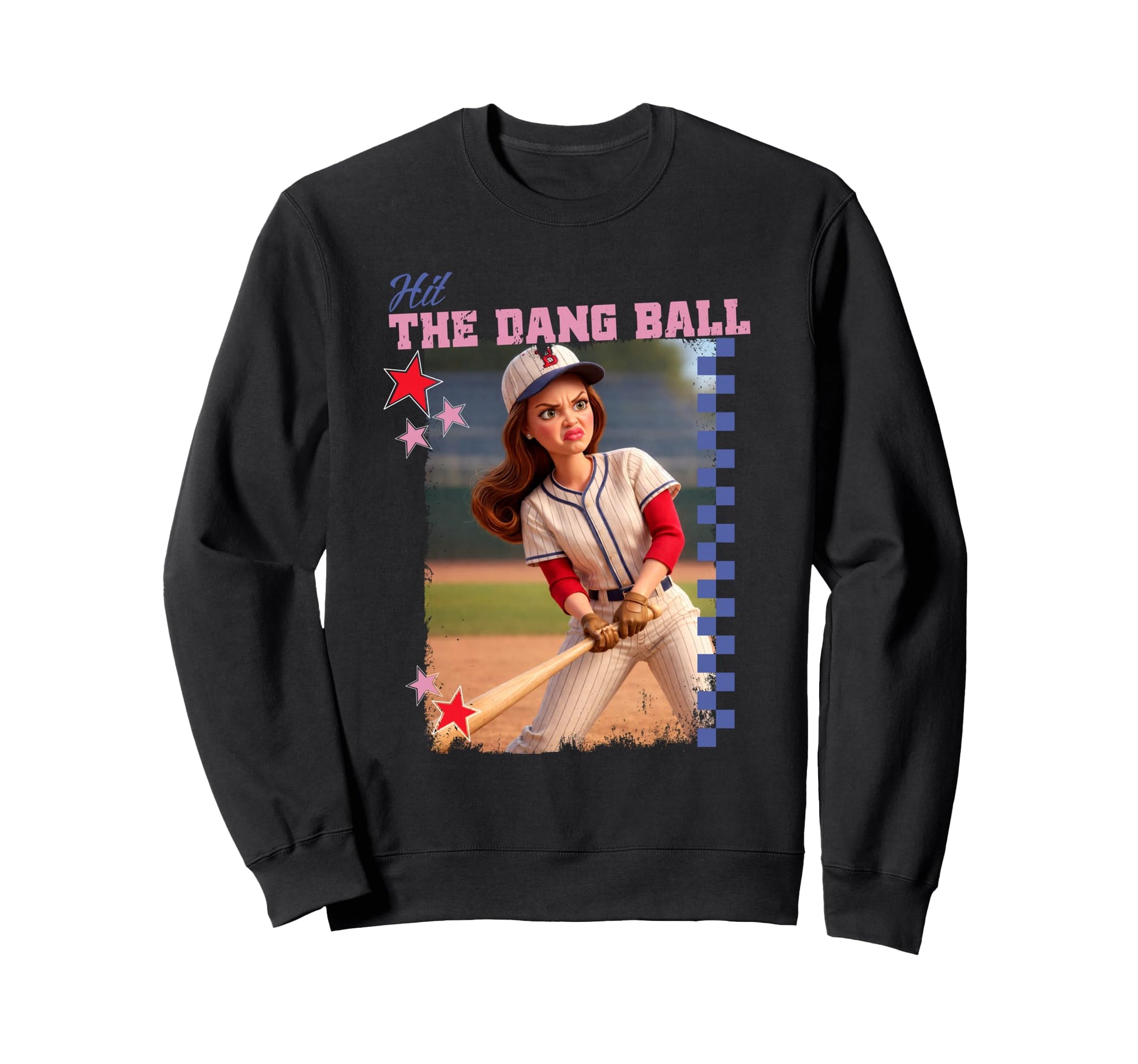 Hit Dang Ball Funny Baseball Mom Sweatshirt - Aesthetic Graphic Unisex - T-Shirt, Sweatshirt, Hoodie