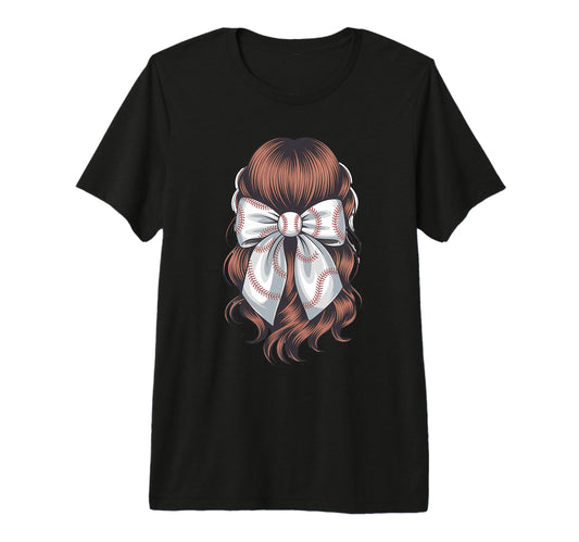 Baseball Coquette Bow Baseball Mom Tri T-Shirt - Novelty Apparel Men Women - T-Shirt, Sweatshirt, Hoodie