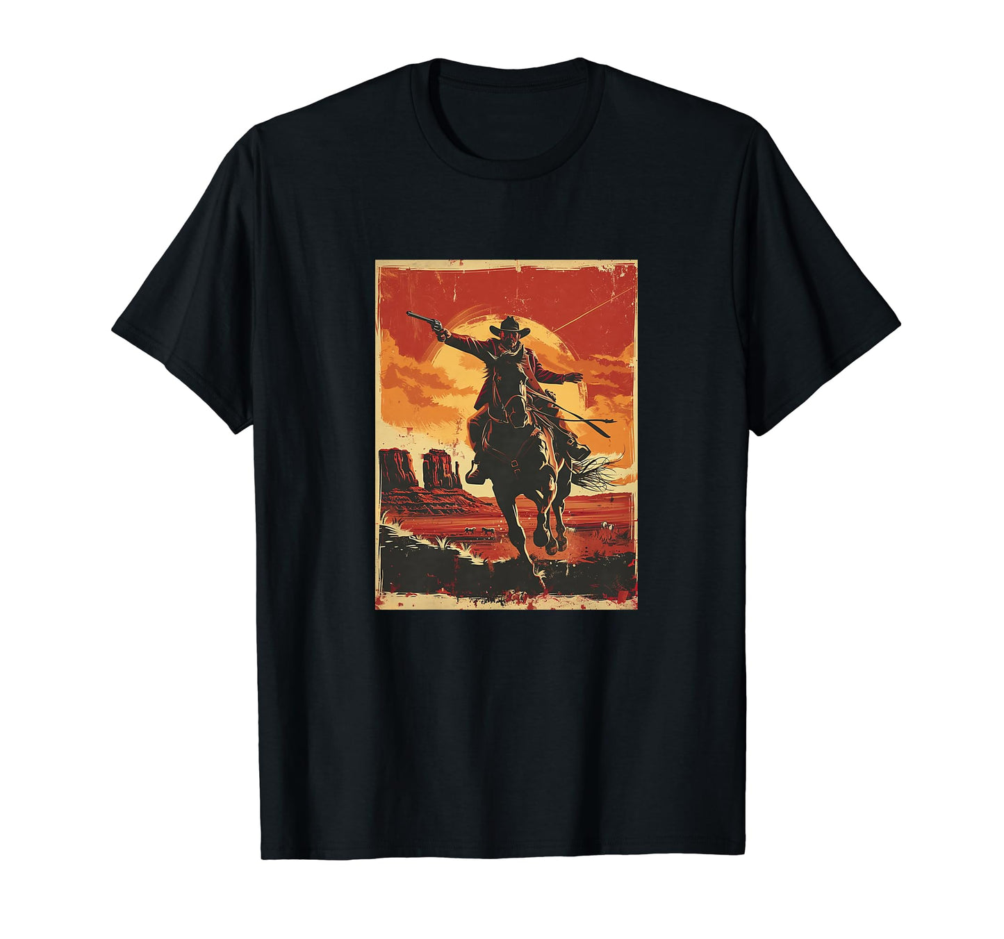 Western Cowboy Horseback T-Shirt - Novelty Apparel Unisex - T-Shirt, Sweatshirt, Hoodie