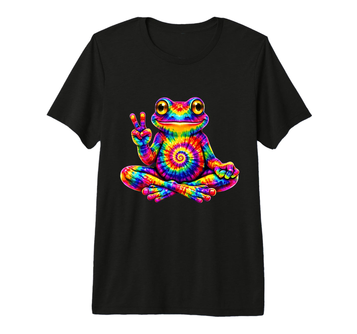 Tie Dye Frog Peace Sign Hippie 60S 70S T-Shirt - Aesthetic Graphic Unisex - T-Shirt, Sweatshirt, Hoodie