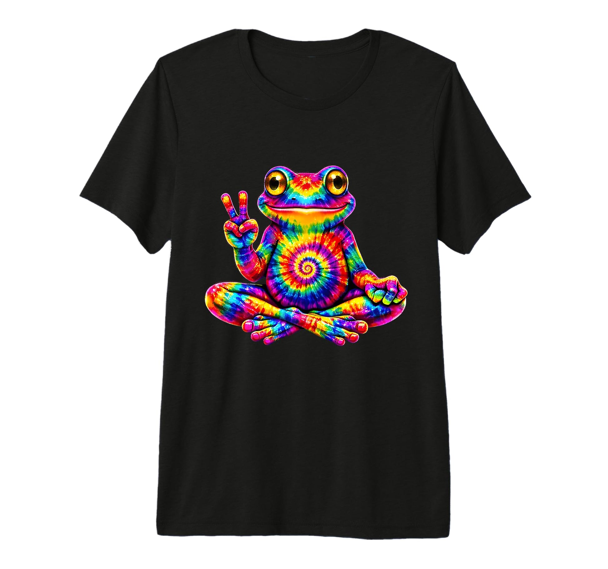 Tie Dye Frog Peace Sign Hippie 60S 70S T-Shirt - Aesthetic Graphic Unisex - T-Shirt, Sweatshirt, Hoodie