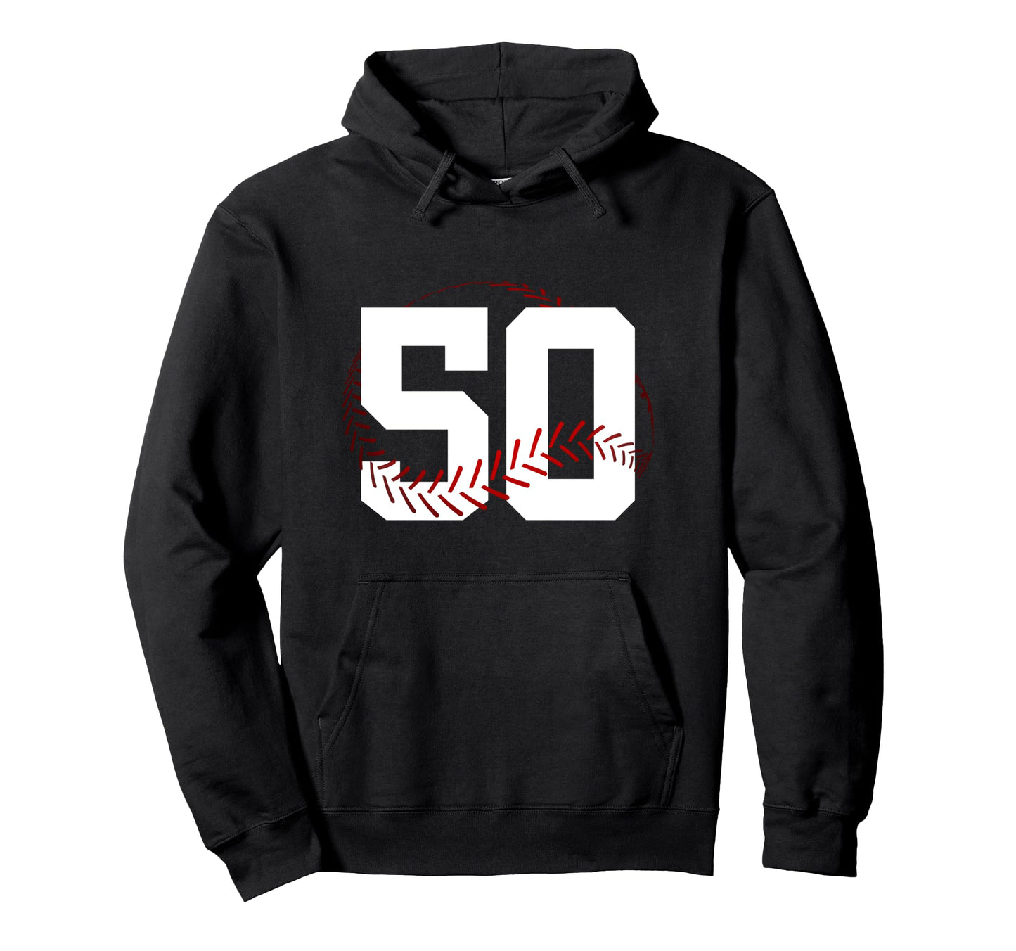 Number 50 Years Baseball 50Th Birthday Hoodie - Trendy Graphic Men Women - T-Shirt, Sweatshirt, Hoodie