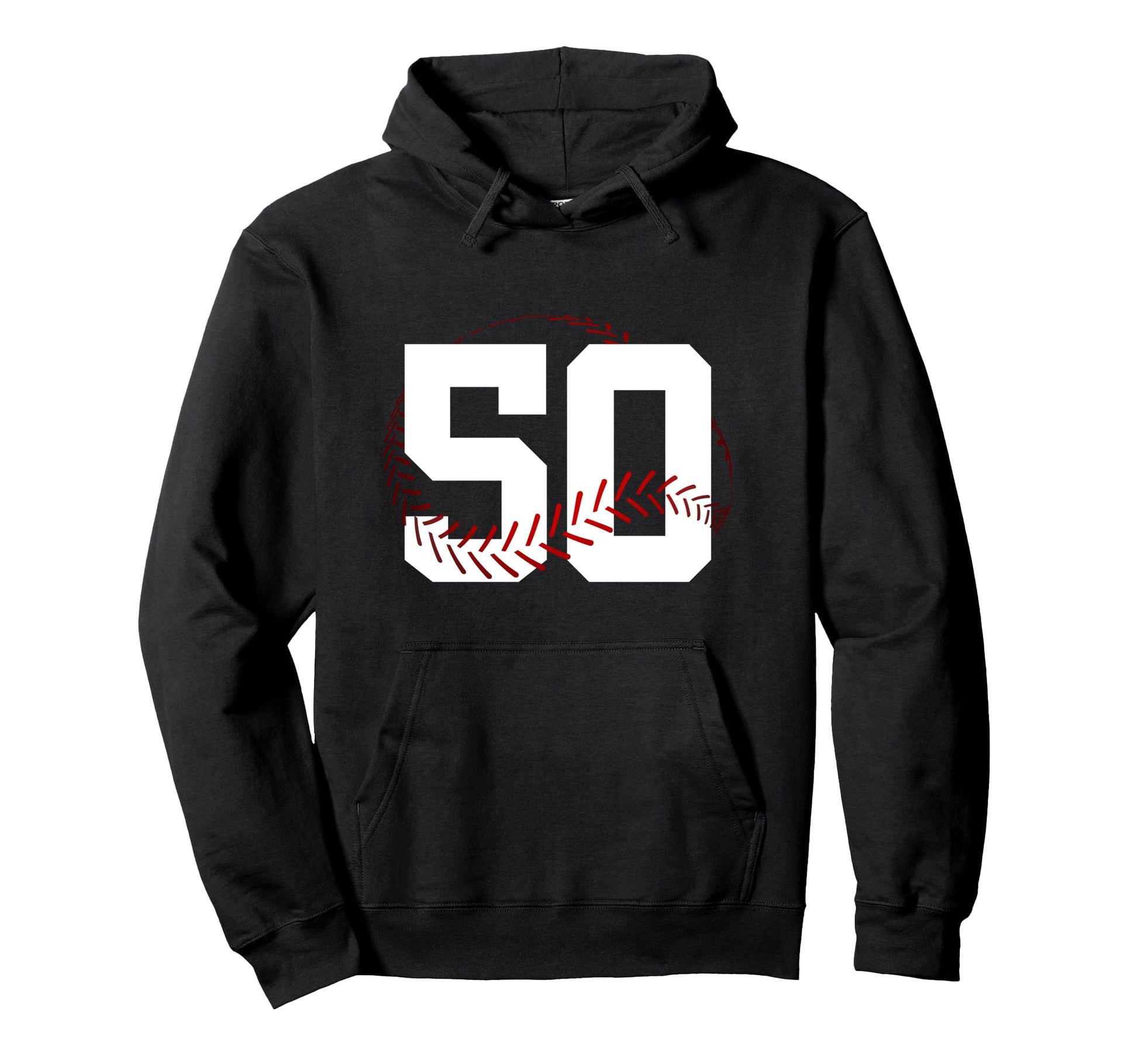 Number 50 Years Baseball 50Th Birthday Hoodie - Trendy Graphic Men Women - T-Shirt, Sweatshirt, Hoodie