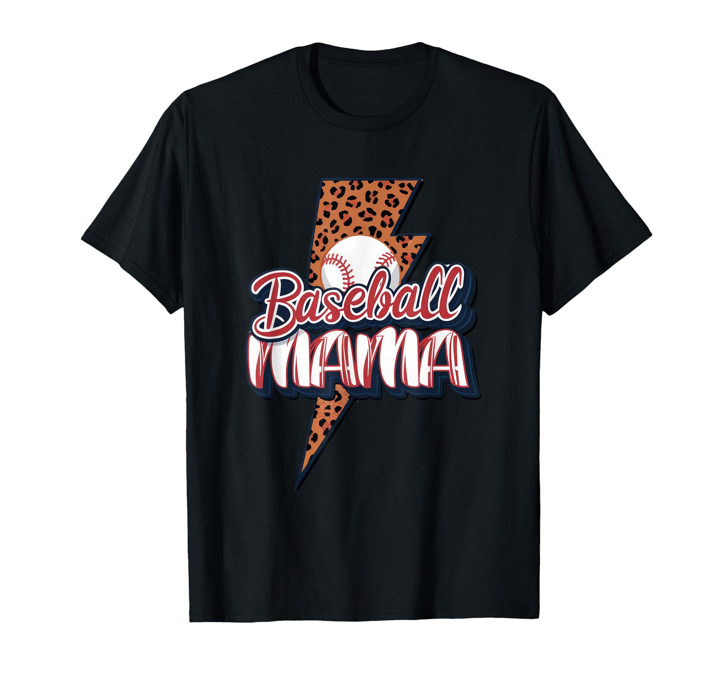 Leopard American Baseball Mom Mama T-Shirt - Aesthetic Graphic Men Women - T-Shirt, Sweatshirt, Hoodie