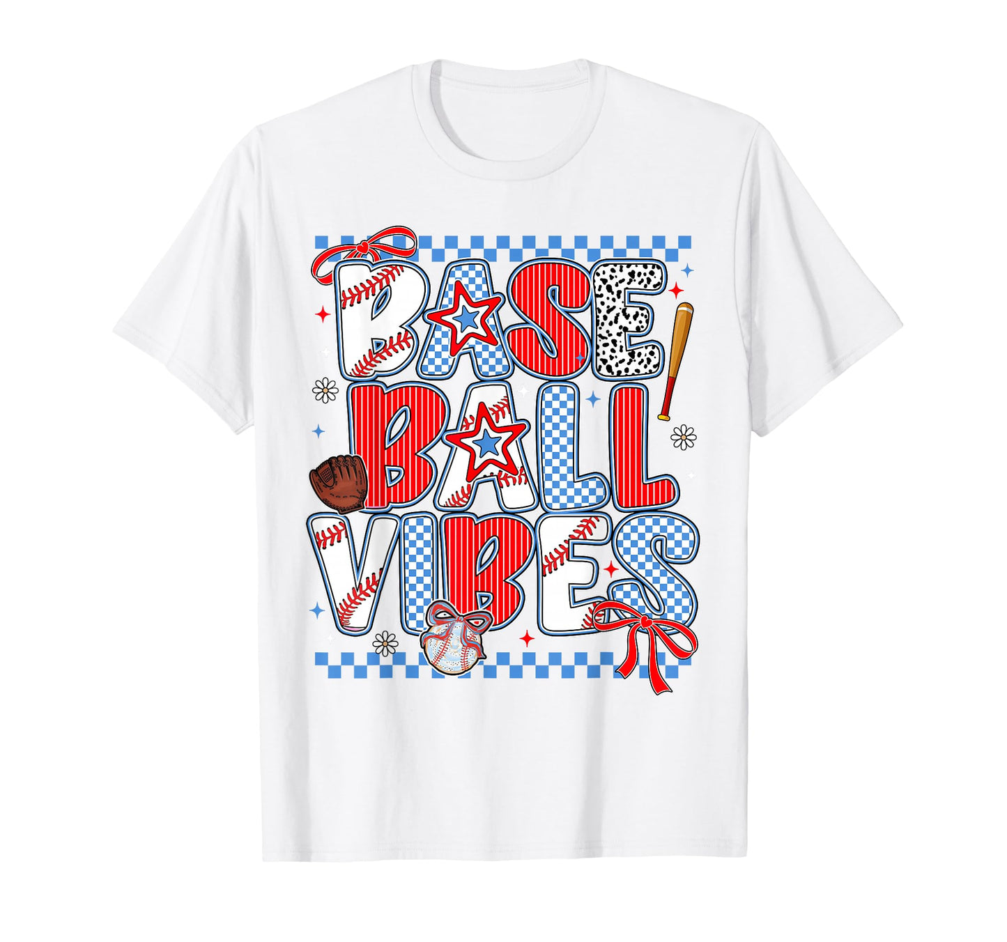 Baseball Vibes Coquette Bow Groovy T-Shirt - Streetwear Style Men Women - T-Shirt, Sweatshirt, Hoodie