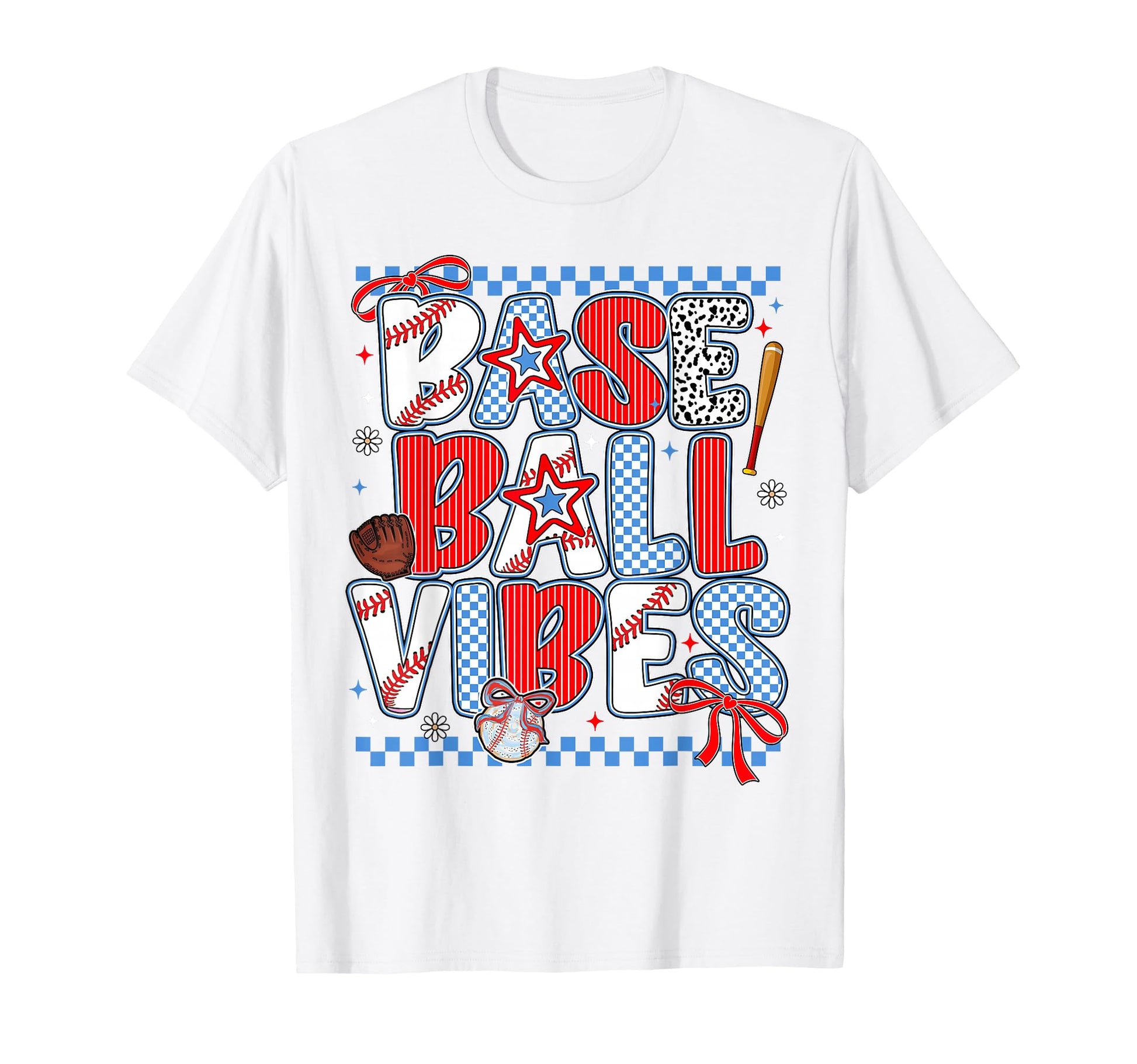 Baseball Vibes Coquette Bow Groovy T-Shirt - Streetwear Style Men Women - T-Shirt, Sweatshirt, Hoodie