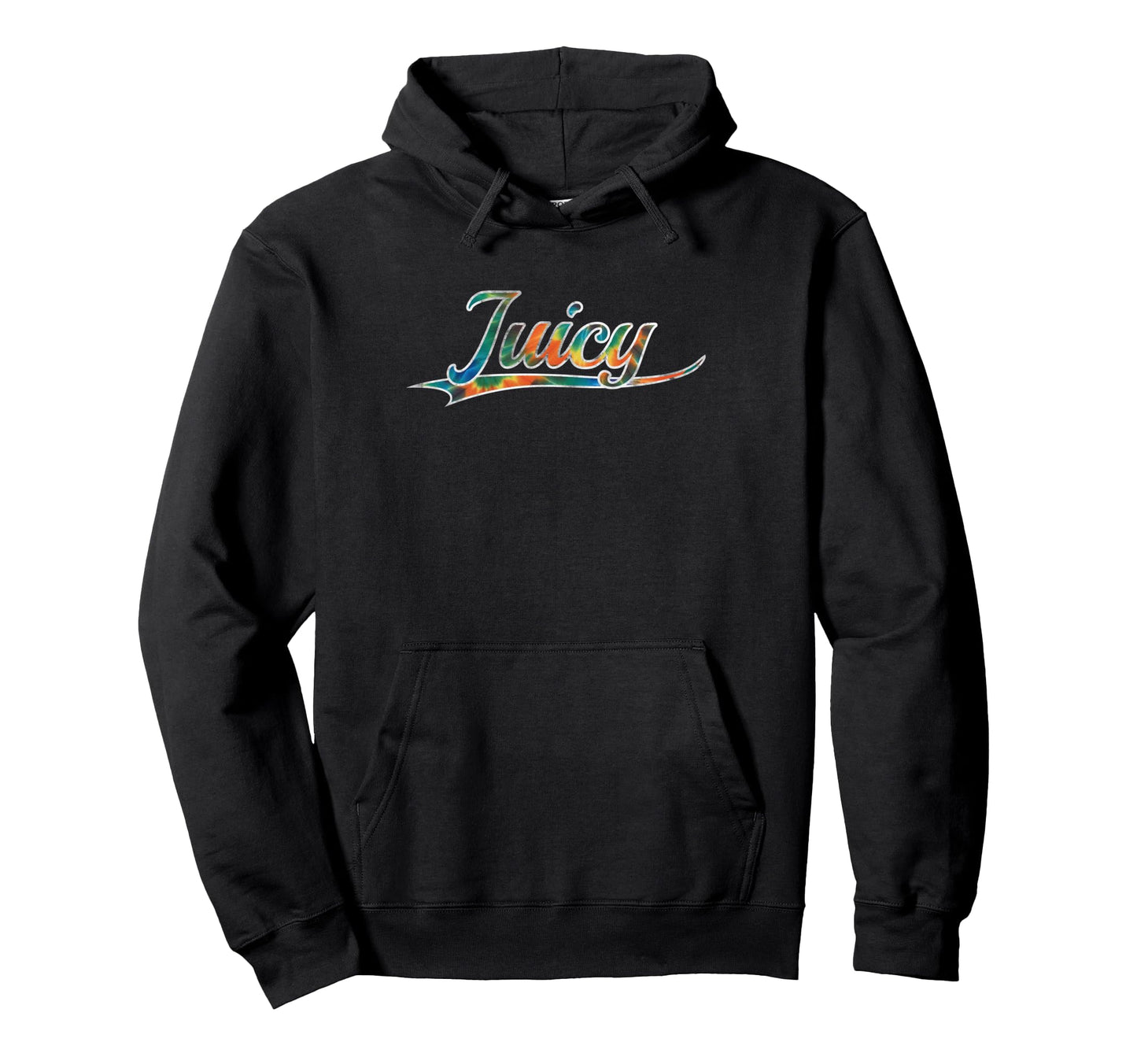 Juicy Y2K Aesthetic Tie Dye Varsity Hoodie - Graphic Print Men Women - T-Shirt, Sweatshirt, Hoodie