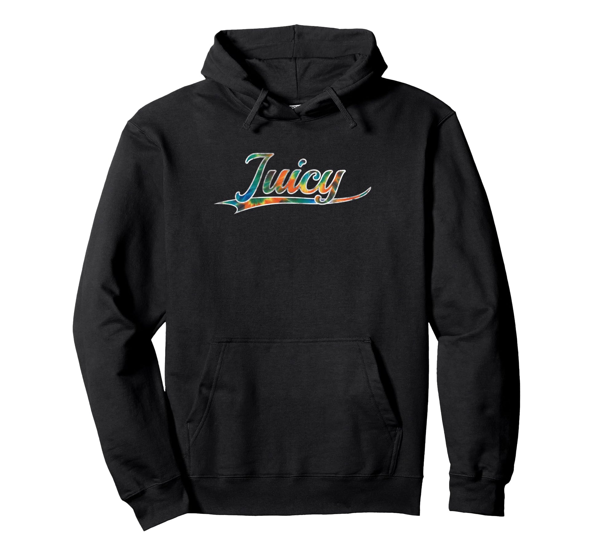 Juicy Y2K Aesthetic Tie Dye Varsity Hoodie - Graphic Print Men Women - T-Shirt, Sweatshirt, Hoodie