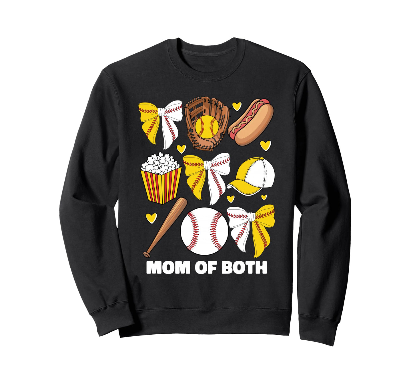 Mom Both Baseball And Softball Sweatshirt - Aesthetic Graphic Men Women - T-Shirt, Sweatshirt, Hoodie