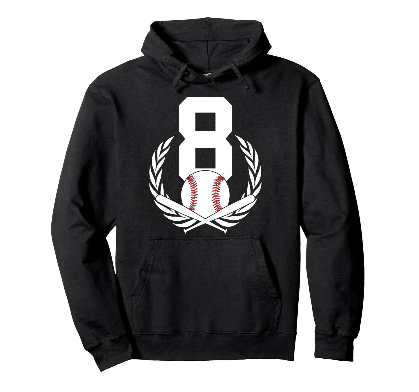 8 Years Number 8 Baseball 8Th Hoodie - Casual Everyday Wear for Adults - T-Shirt, Sweatshirt, Hoodie
