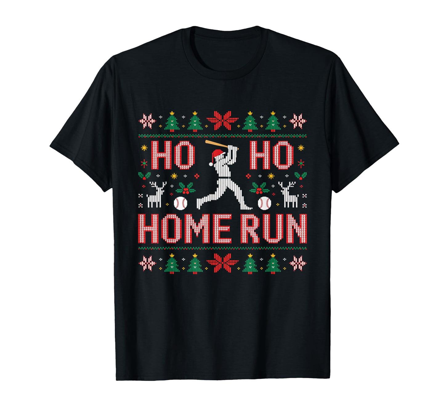 Ho Ho Home Run Baseball T-Shirt - Unique Graphic for Adults - T-Shirt, Sweatshirt, Hoodie