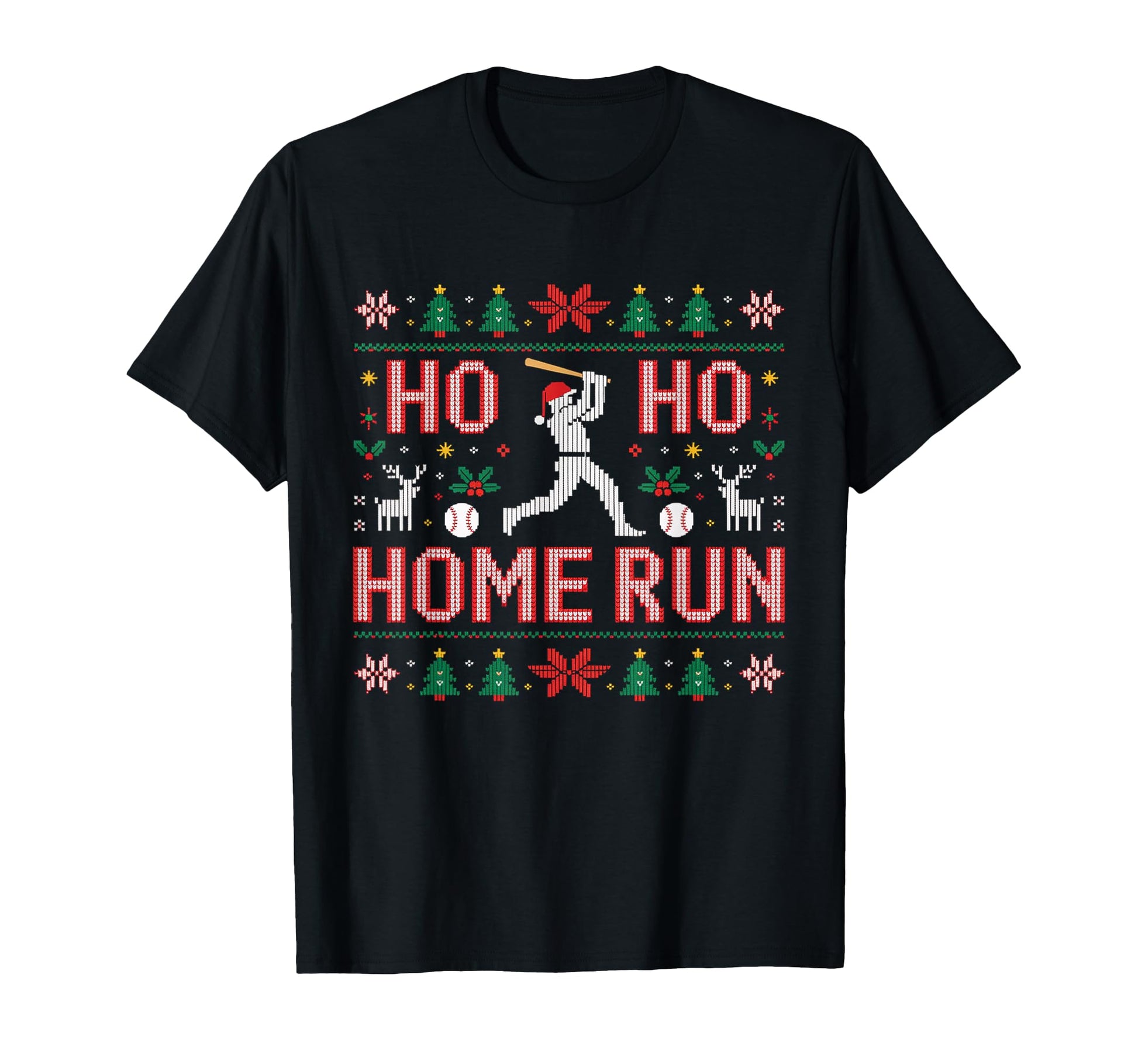Ho Ho Home Run Baseball T-Shirt - Unique Graphic for Adults - T-Shirt, Sweatshirt, Hoodie