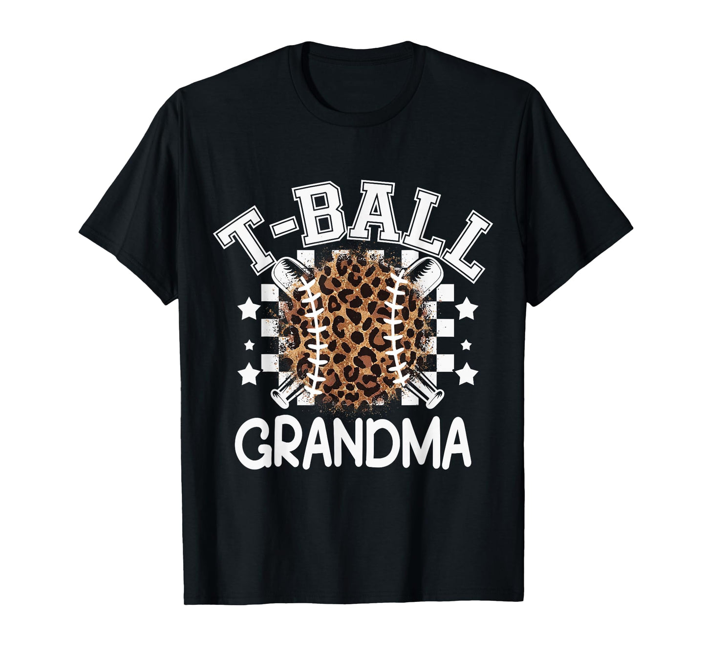T Ball Teeball Grandma Leopard T-Shirt - Novelty Apparel for Adults - T-Shirt, Sweatshirt, Hoodie