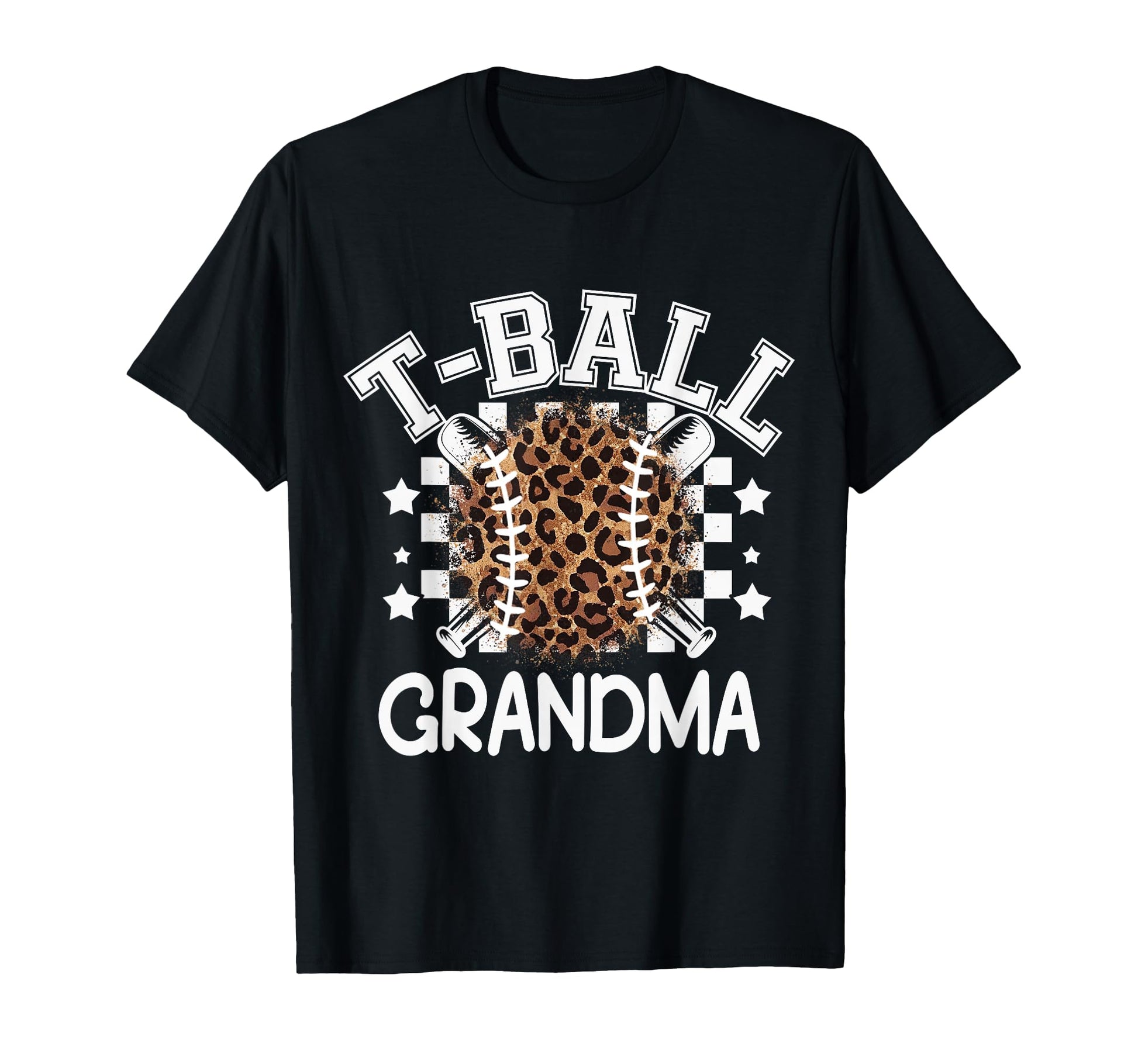 T Ball Teeball Grandma Leopard T-Shirt - Novelty Apparel for Adults - T-Shirt, Sweatshirt, Hoodie