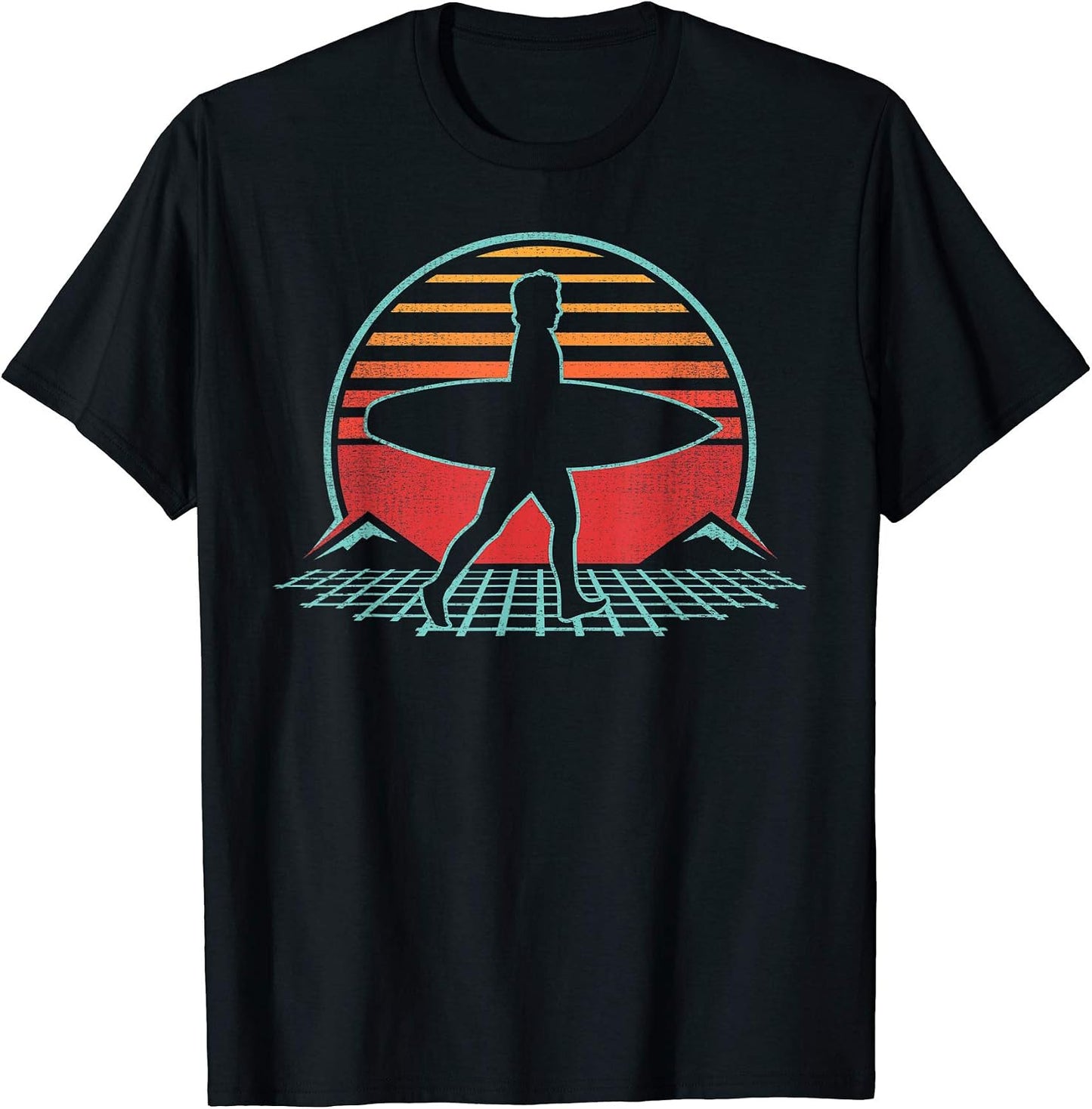 Retro Vintage Surfboard 70s 80s Gift - Adult & Kids T-Shirts, Sweatshirts & Hoodies apparel design preview 1