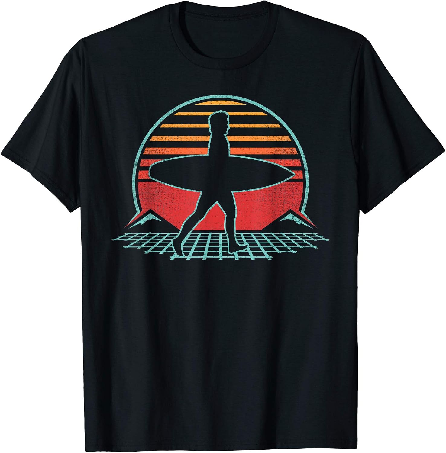 Retro Vintage Surfboard 70s 80s Gift - Adult & Kids T-Shirts, Sweatshirts & Hoodies apparel design preview 1