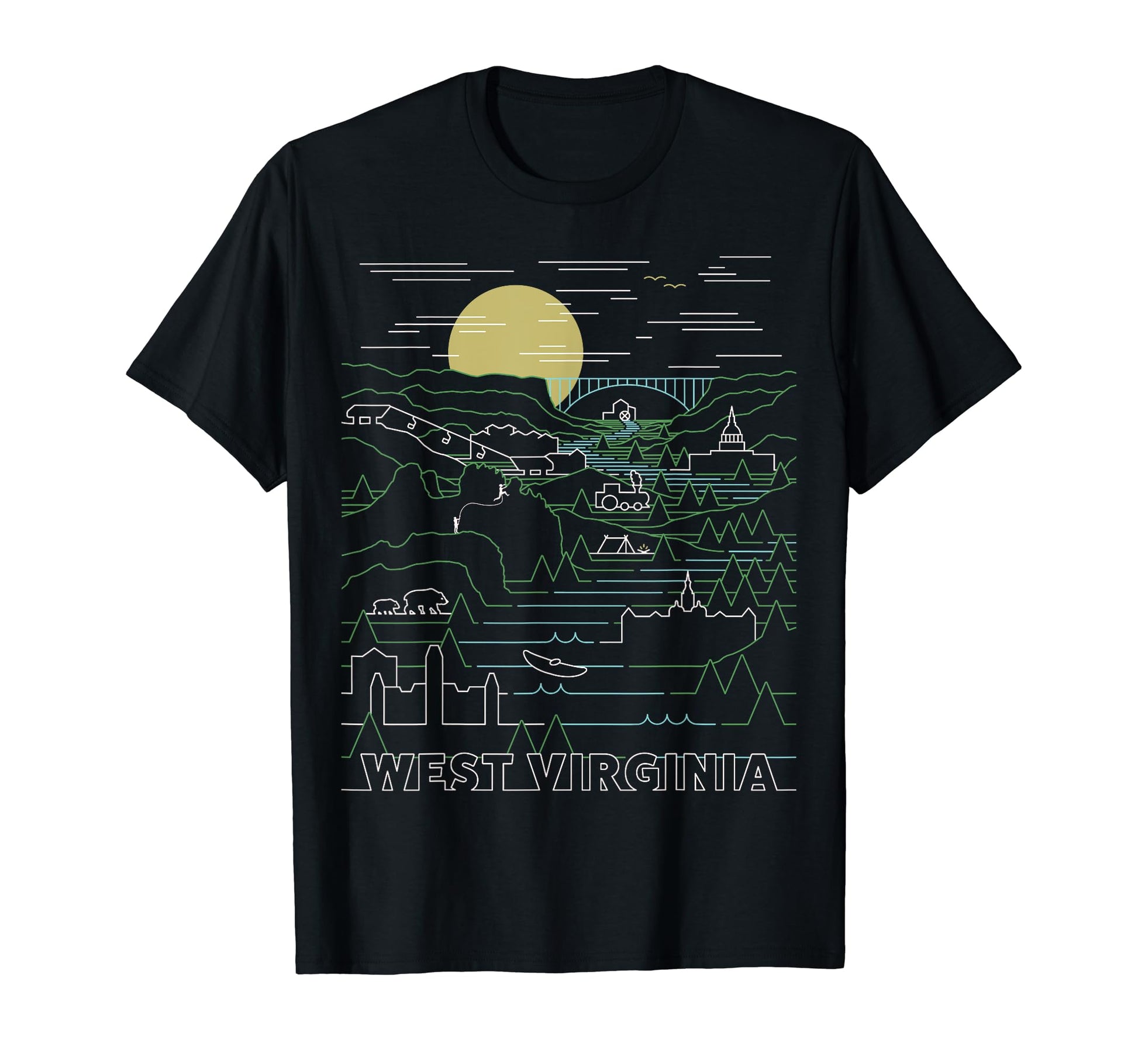 West Virginia Seneca Rocks New River T-Shirt - Streetwear Style for Adults - T-Shirt, Sweatshirt, Hoodie
