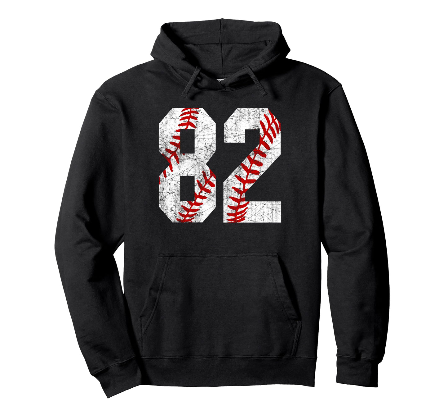 Distressed Baseball Number 82 Jersey Uniform Hoodie - Graphic Print Unisex - T-Shirt, Sweatshirt, Hoodie